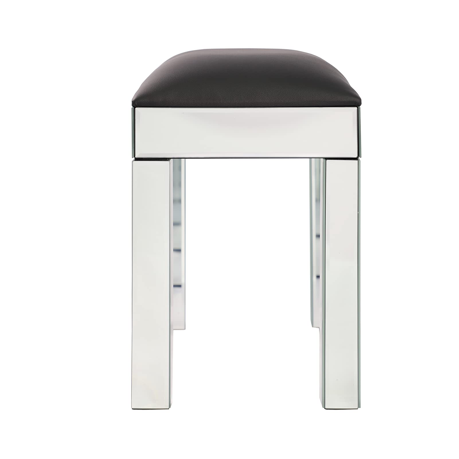 Yoglad Mirrored Night Stand with 3 Drawers - Silver Crystal Diamond Bedside Table for Bedroom, Storage Cabinet with Vanity Stool - Perfect for Small Spaces, Guest Rooms & Modern Bedroom Decor