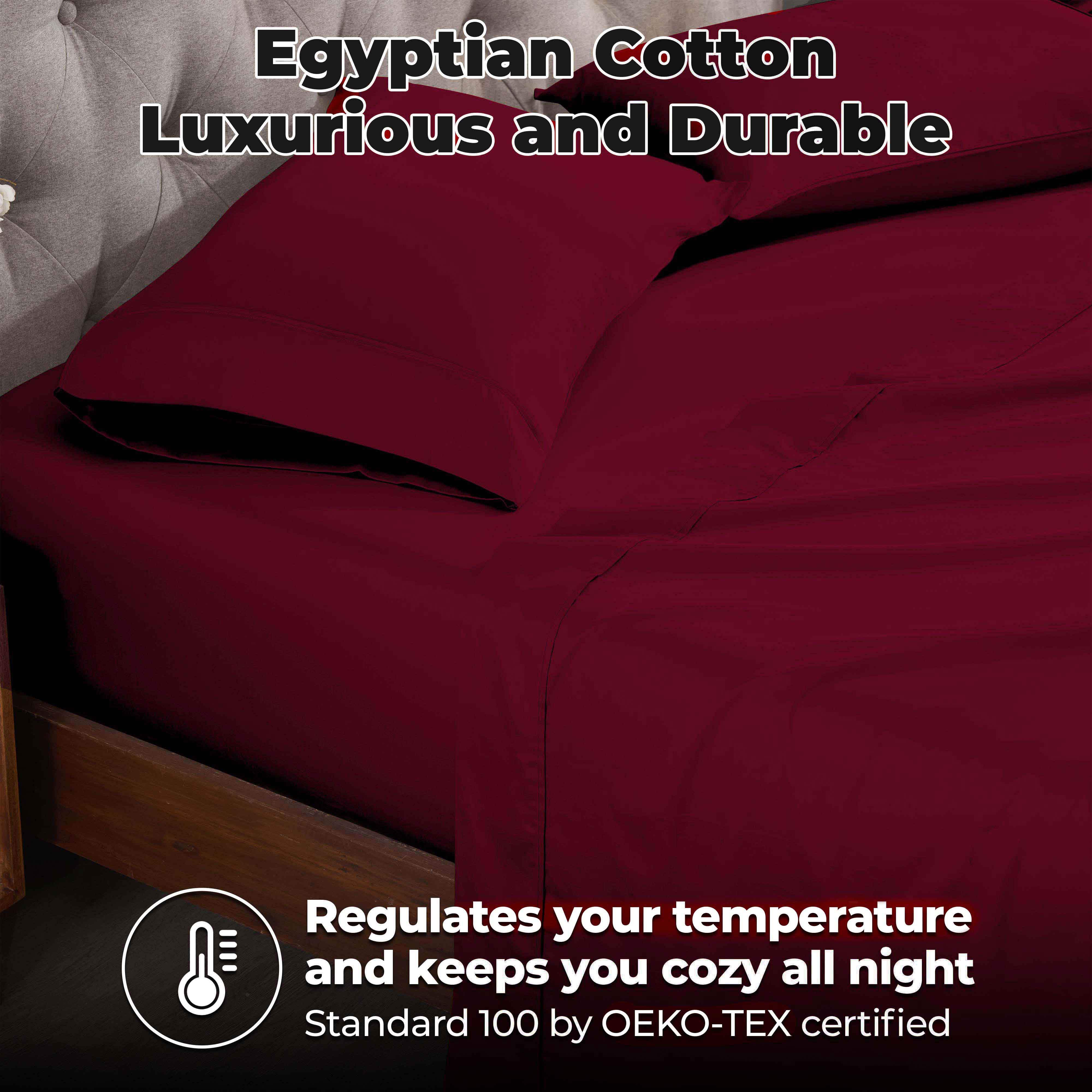 Premium 400 Thread Count Egyptian Cotton Bed Sheet Set - Soft, Breathable & Durable for Ultimate Comfort - Perfect for Luxury Bedrooms & Hotels