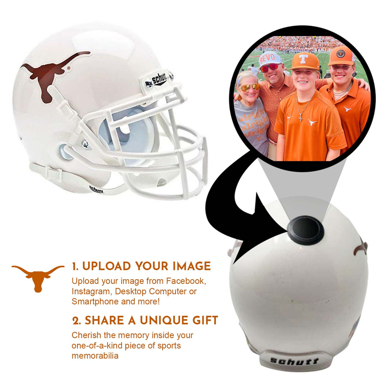 Texas Longhorns College Football Collectible Mini Helmet - Officially Licensed NCAA Replica with Display Stand - Perfect for Fans, Sports Memorabilia Collectors & Game Room Decor