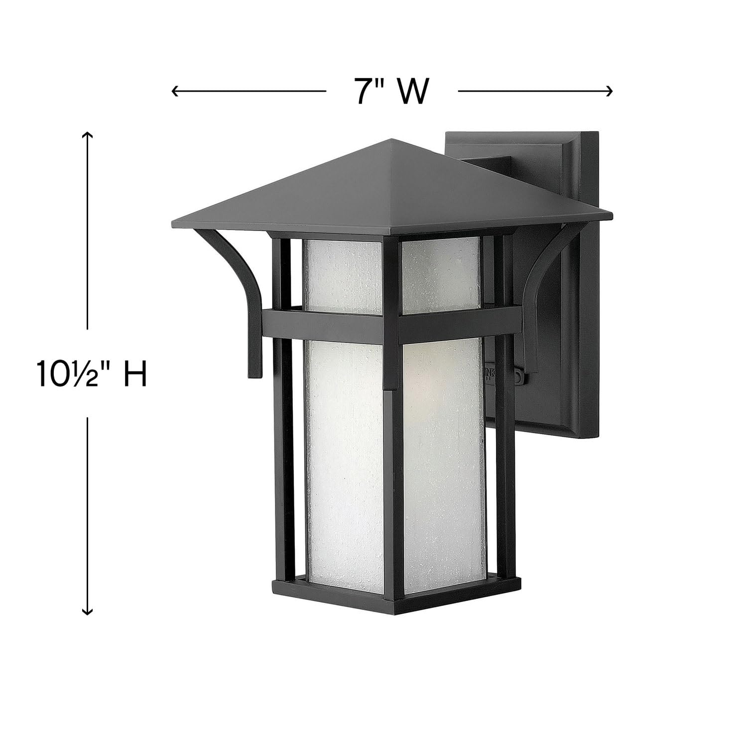 Hinkley Harbor Collection Transitional One Light Small Outdoor Wall Mount Sconce - Satin Black Finish - Perfect for Porch, Patio, and Entryway Lighting