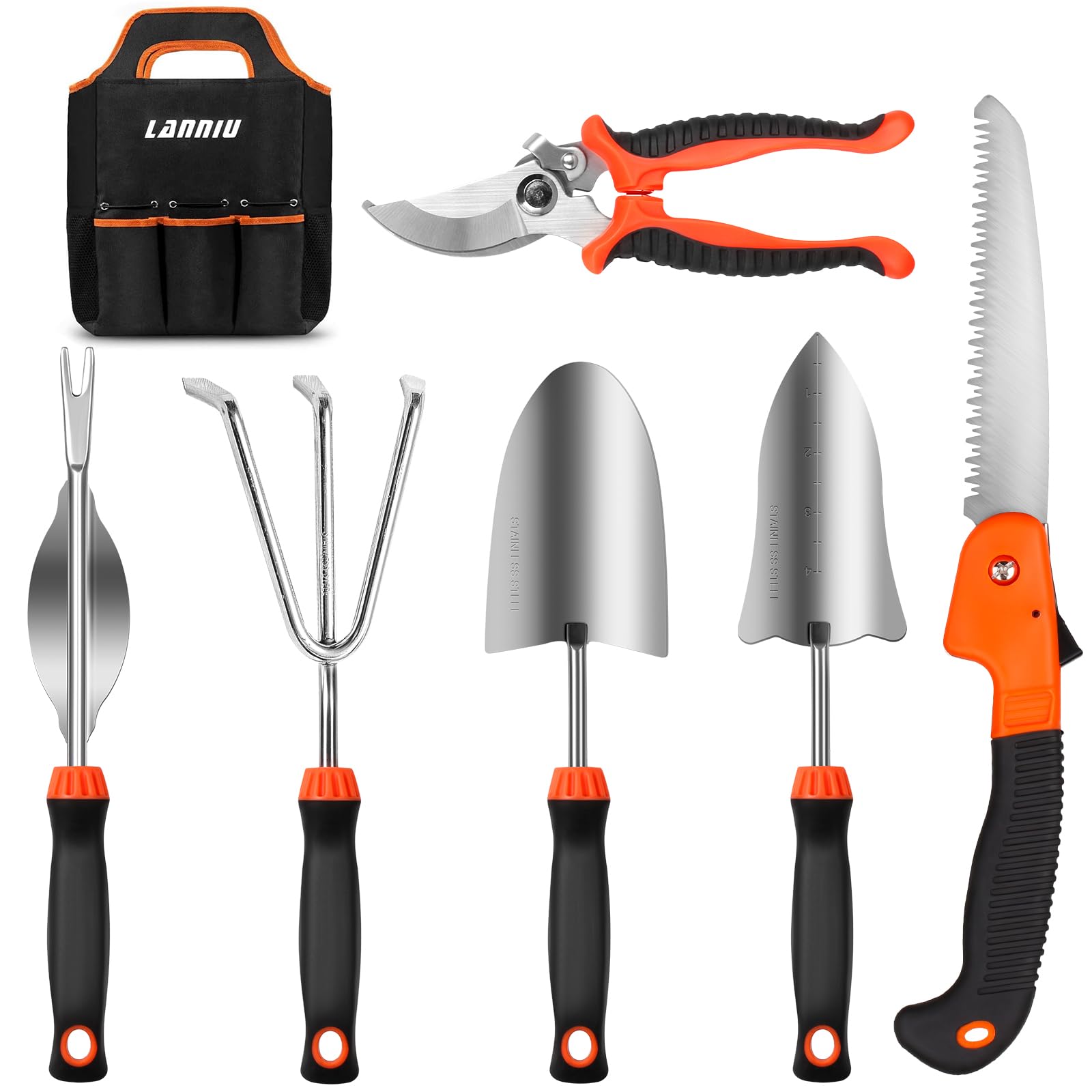 Premium Stainless Steel Garden Tool Set - Heavy Duty Gardening Hand Tools Kit for Women, Seniors, Mom & Dad - Perfect for Planting, Weeding & Landscaping Gifts