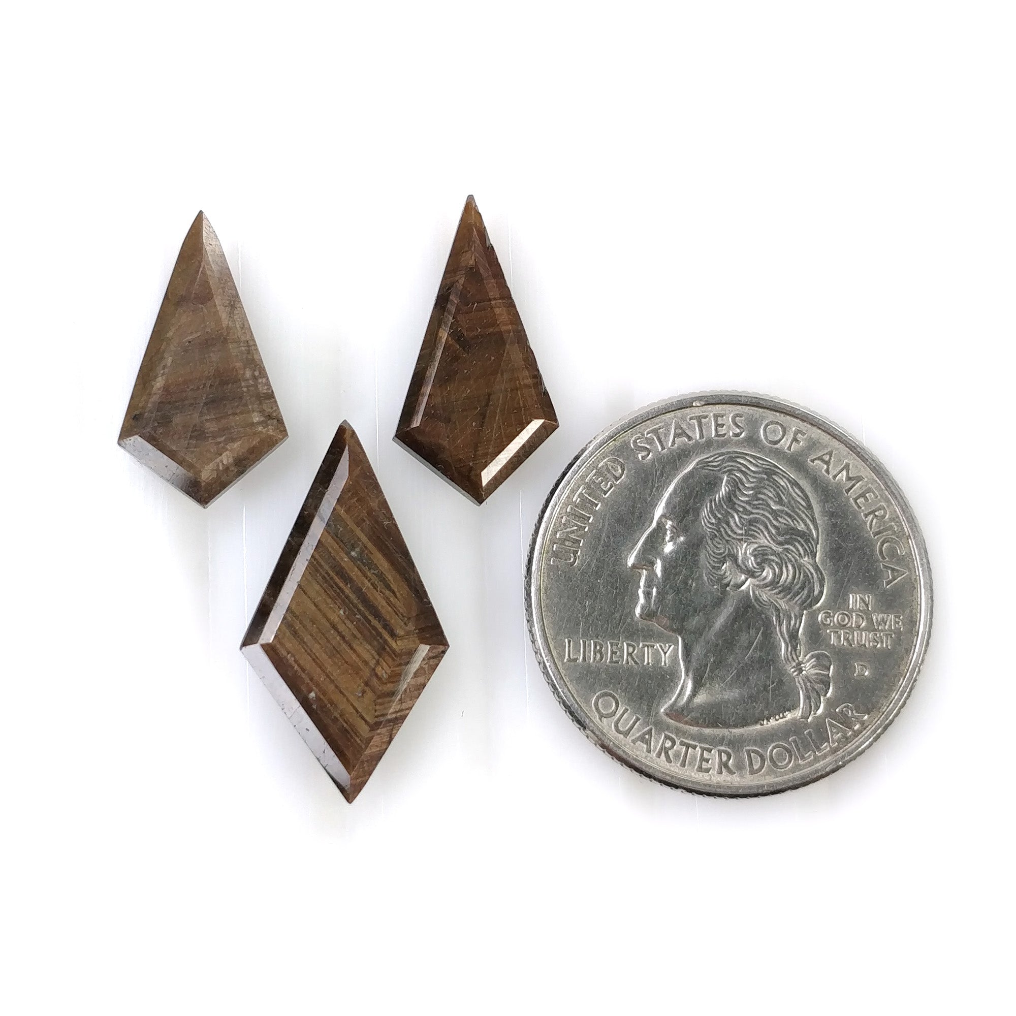Natural Untreated Golden Brown Chocolate Sapphire Gemstone - 19.00cts, 17x10mm to 22x12mm, 3pcs Normal Cut (Video Included) | Perfect for Jewelry Making, Engagement Rings & Unique Gift Ideas