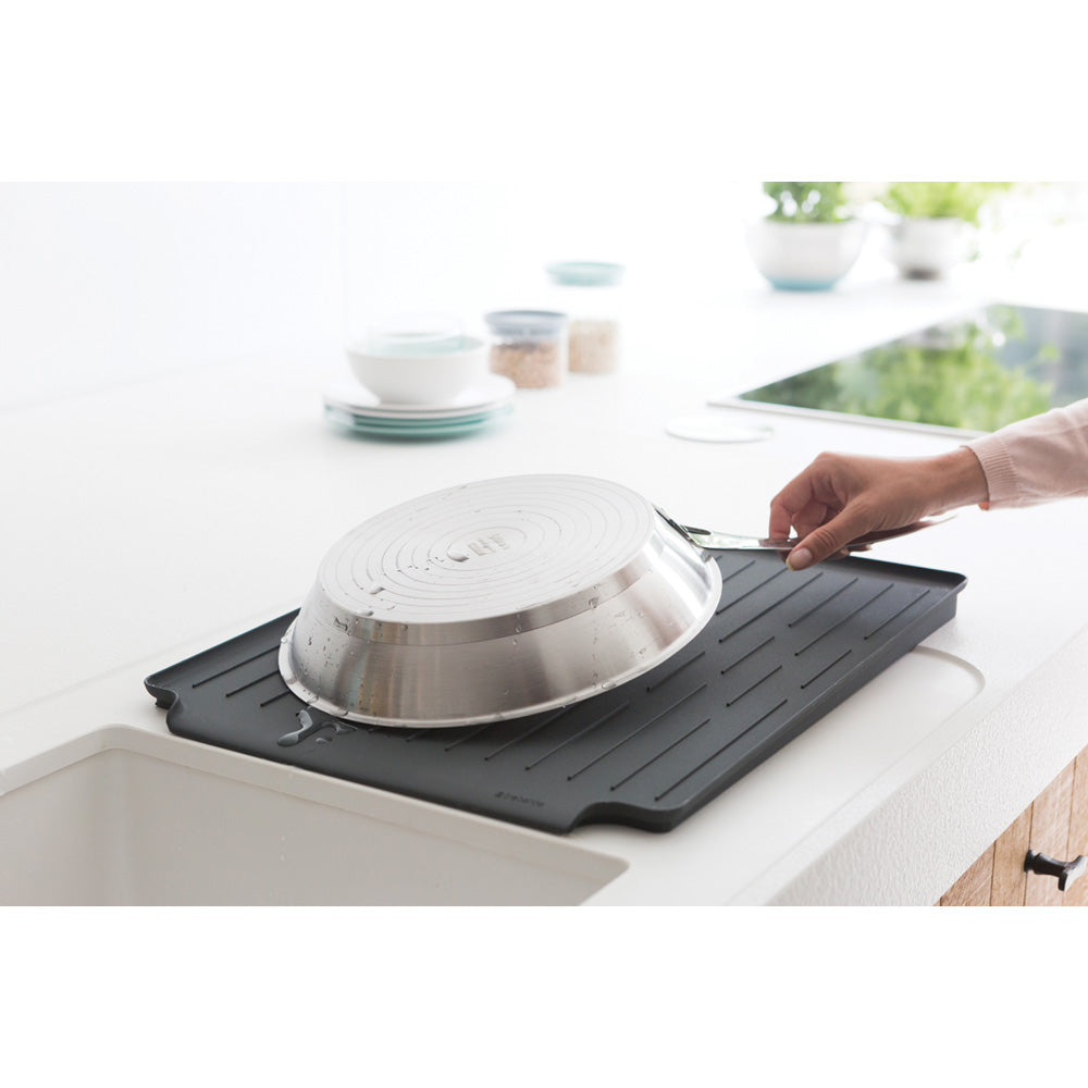 Stainless Steel Dish Drying Rack - Large Capacity Kitchen Organizer with Drain Board, Dark Grey | Perfect for Countertop Space Saving & Dishware Storage