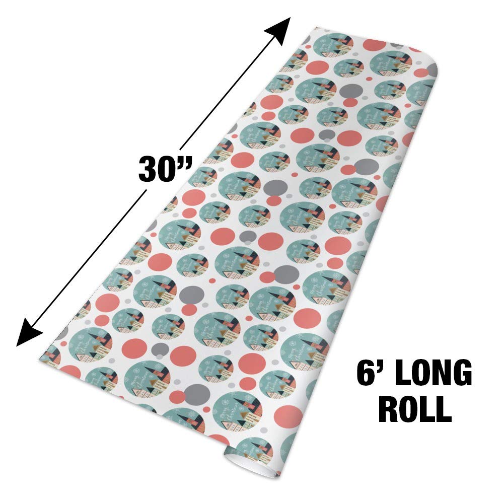 Christmas Village Gift Wrap Wrapping Paper Roll - Festive Holiday Scenes for Present Wrapping - Perfect for Christmas Gifts, Party Decorations & Home Holiday Decor