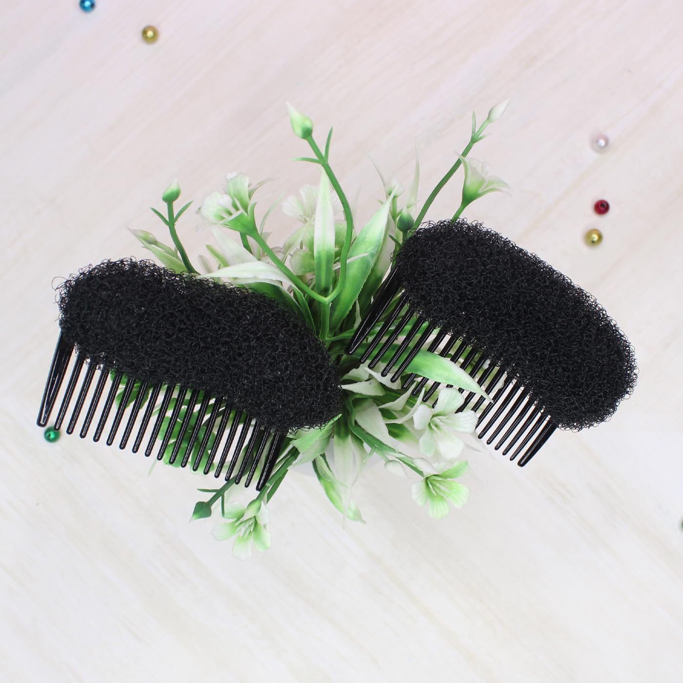 2-Piece Puff Donut Hair Bump Insert with Comb - Volumizing Hair Styling Accessories for Women & Girls | Perfect for Updos, Ponytails & Special Occasions