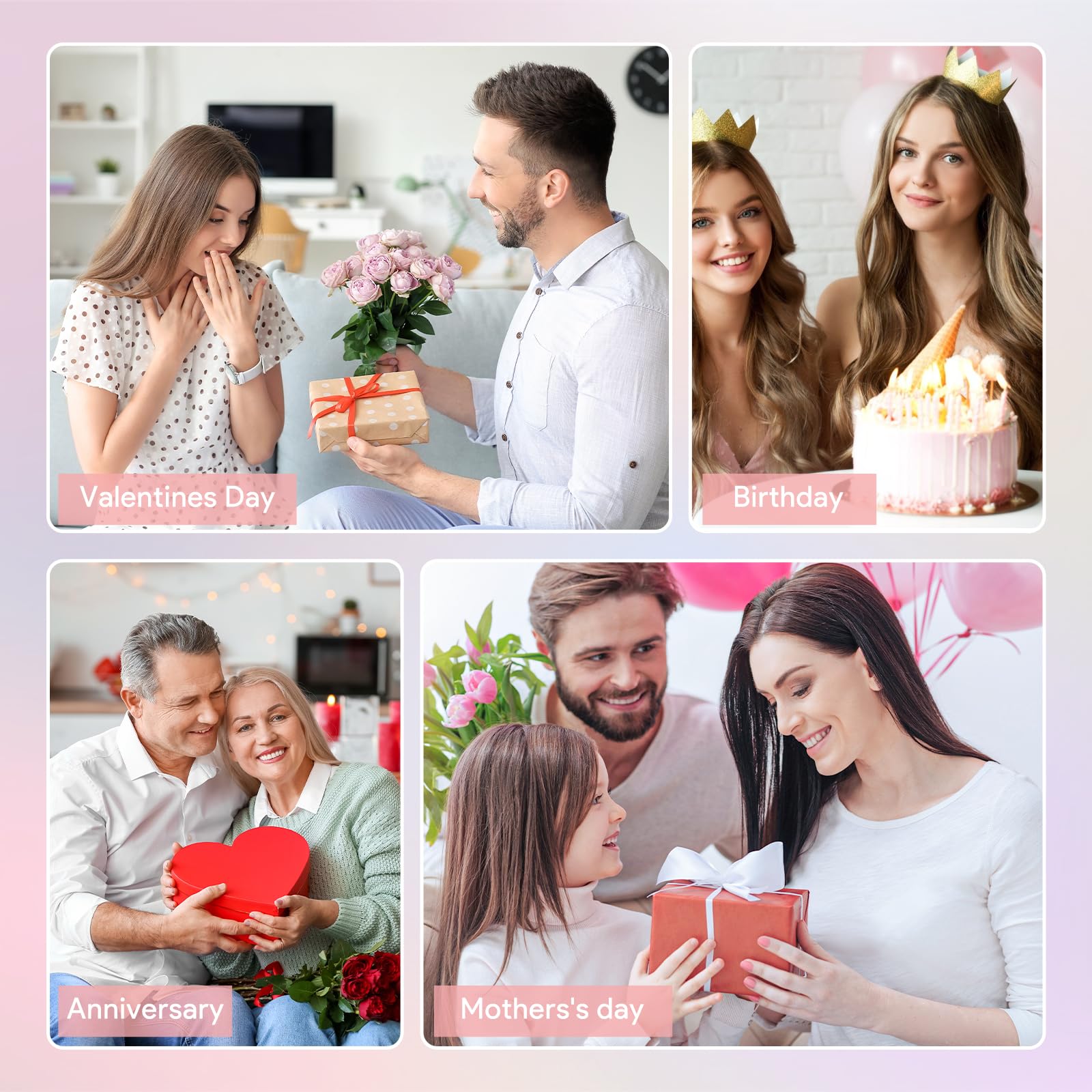 Galaxy Rose Enchanted Crystal Flower with Heart Base - Valentine's Day Gifts for Women, Wife, Grandma, Mom & Sisters | Birthday, Mother's Day, Christmas & Anniversary Present | Romantic Home Decor & Special Occasion Gift Idea