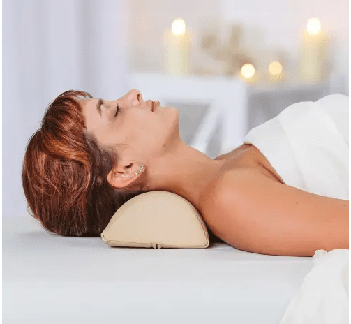 Earthlite Neck Bolster Pillow - Ergonomic Support for Neck Pain Relief, Yoga & Massage Therapy - Perfect for Home, Spa, and Chiropractic Use