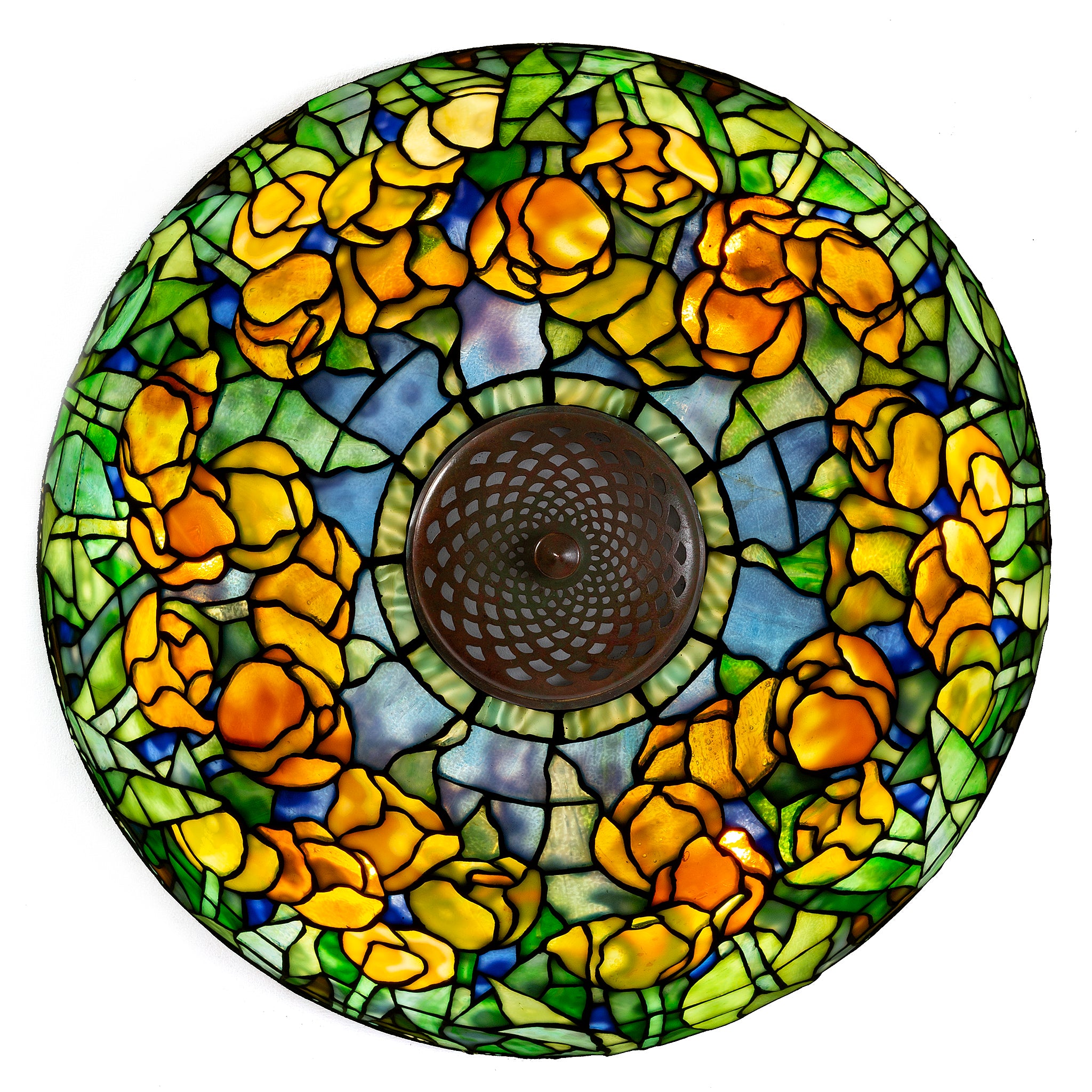 Tiffany Studios New York Tulip Table Lamp - Handcrafted Stained Glass Tiffany-Style Lamp for Home & Office Decor - Perfect for Living Room, Bedroom, or Study Lighting
