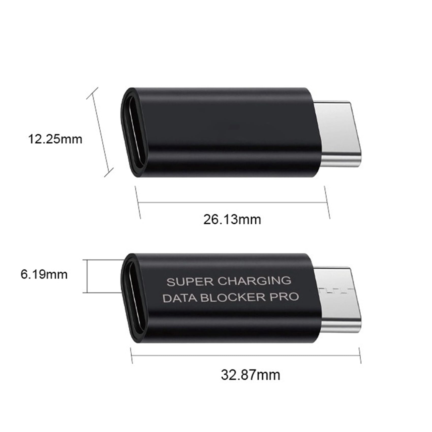 50Pcs USB Type-C Data Blocker - Prevent Data Sync & Gender Change Connector Adapter - Secure Charging for Phones, Tablets & Laptops in Public Places