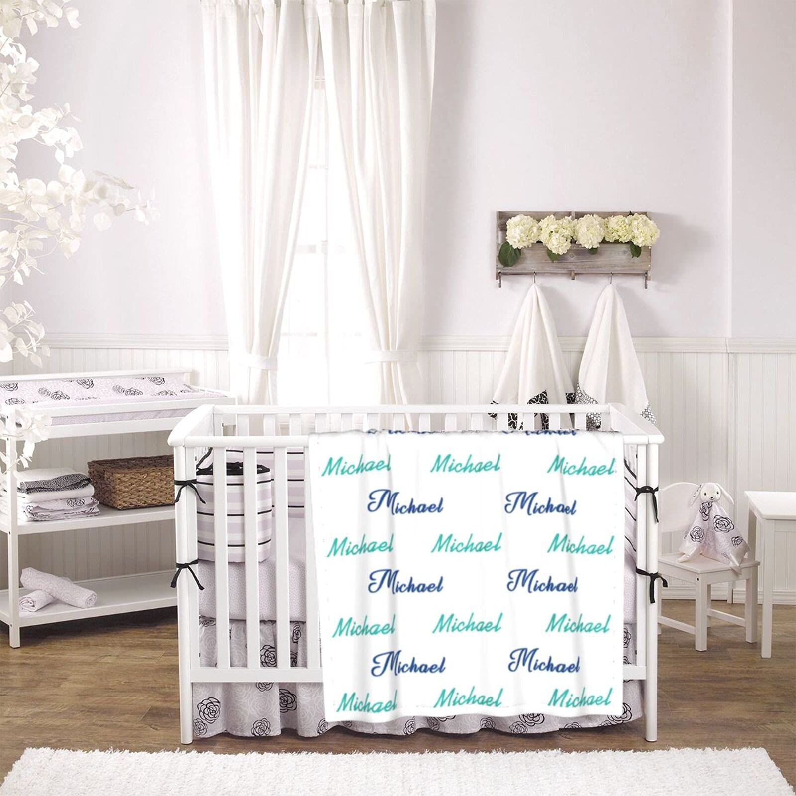 Personalized Baby Blankets with Name - Custom Embroidered Baby Blankets for Boys & Girls - Perfect for Newborn Gifts, Christening, Nursery Decor & Baby Showers