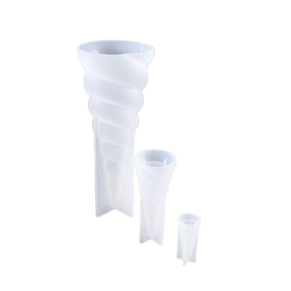 HEALLILY 3PCS Silicone Unicorn Horn Molds for Resin Casting - DIY Epoxy Craft Molds for Jewelry, Home Decor & Gifts (Perfect for Shops, Schools & Handmade Projects)