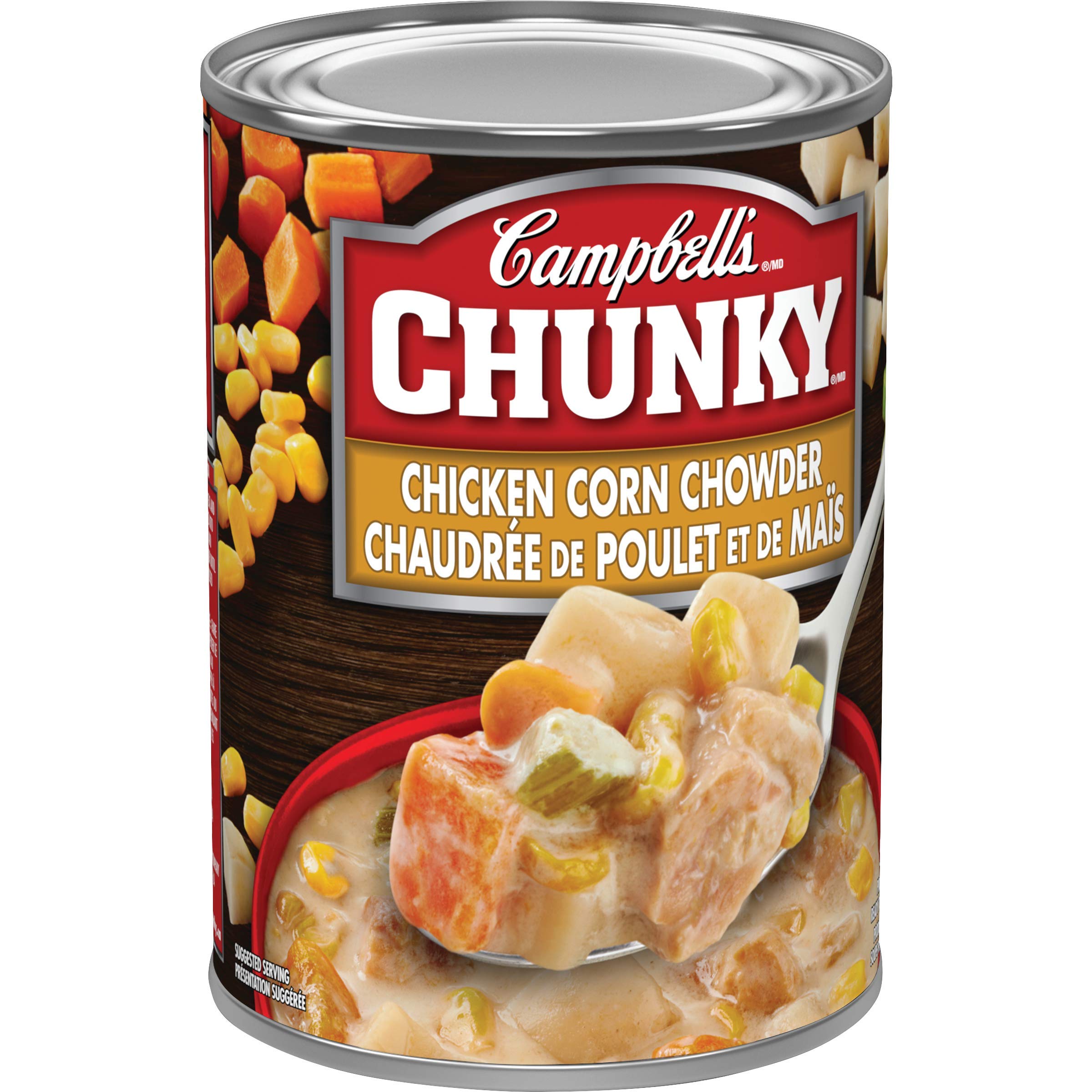 Campbell's Chunky Chicken Corn Chowder Soup - 18.3oz (540ml) Canned Soup | Hearty & Creamy Comfort Food | Imported from Canada | Perfect for Quick Lunches, Camping Meals & Emergency Food Storage