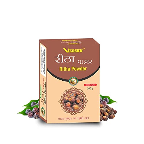Vedsun Ritha Powder - Ayurvedic Hair Care Formula for Hair Fall & Damaged Hair Treatment (200g) | Natural Remedy for Stronger, Healthier Hair | Perfect for Daily Hair Care Routine & Scalp Nourishment