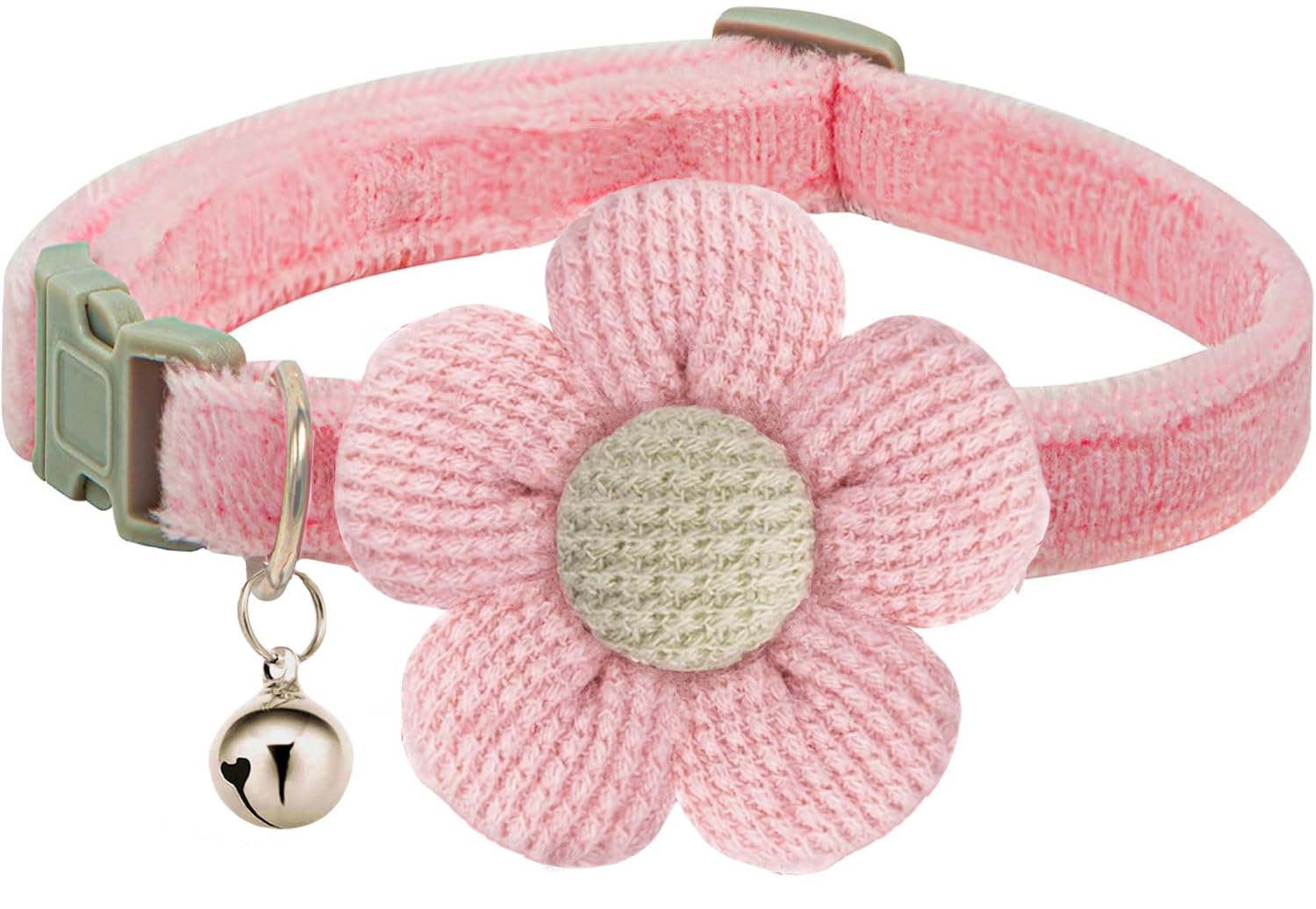 Small Dog Collar with Flower & Bell - Adjustable XS Puppy Collar for Tiny Dogs - Perfect for Training, Walks & Fashion Accessories (Ideal for Girl & Boy Puppies)
