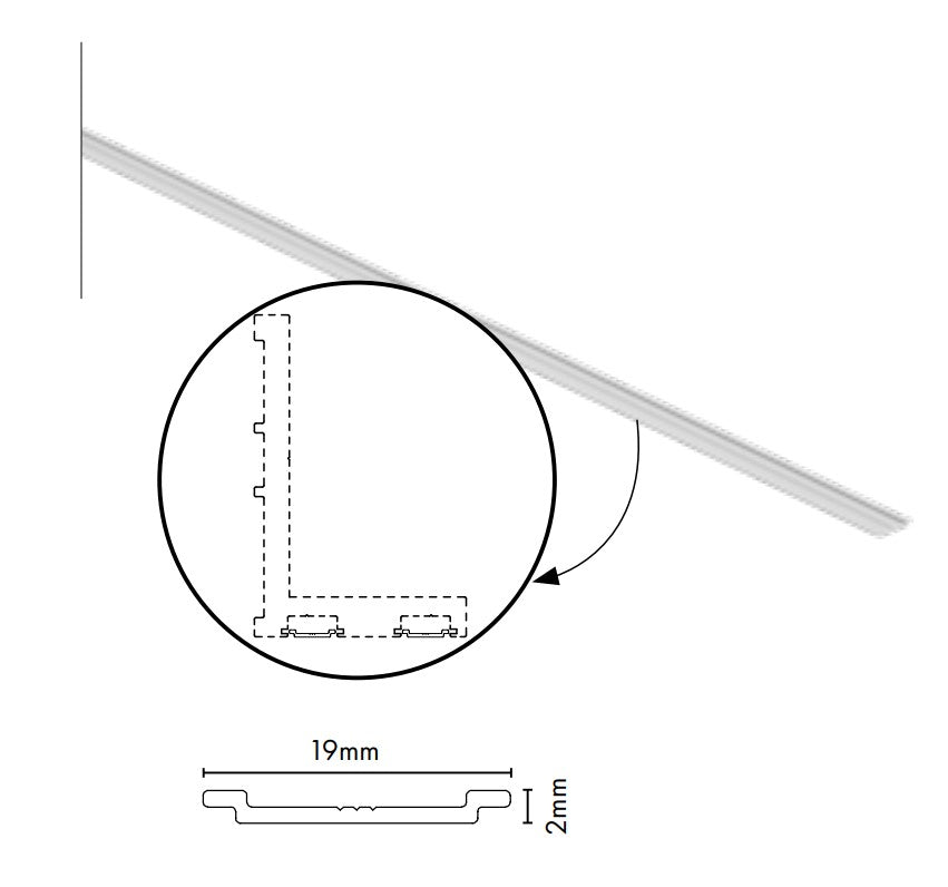Aluminum Visor Balustrade Bottom Cover Slide-In - 4000mm Long - Durable & Weather-Resistant for Outdoor Stair Railings & Balconies