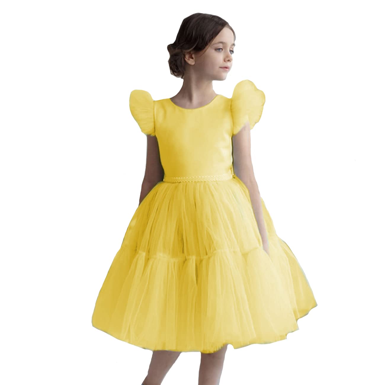 Adaniwli Elegant Backless Tulle Bridesmaid Dress for Women - Princess Style Wedding Party Gown for Flower Girls & Bridesmaids | Perfect for Formal Events, Prom, Quinceañera & Special Occasions