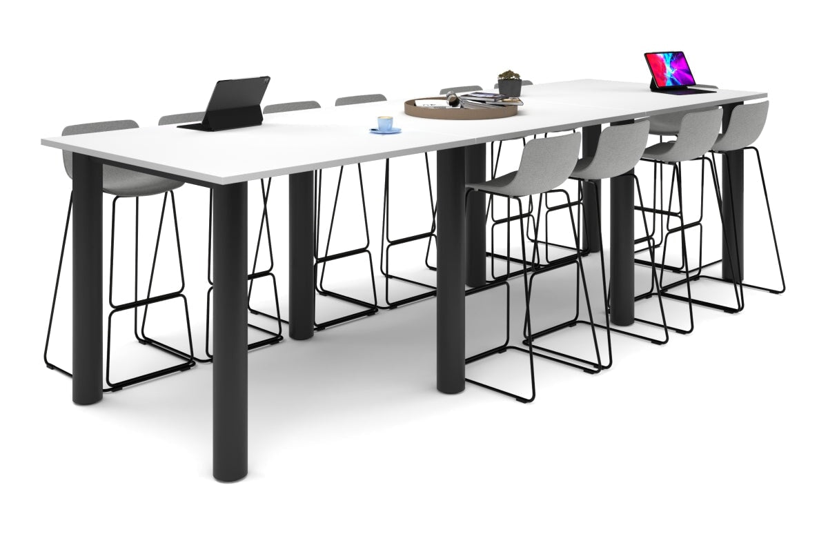 Quadro Cylinder Legs Large Counter Table 3600L x 1200W - Heavy Duty Metal Bar Table Base for Restaurants, Pubs, and Commercial Kitchens