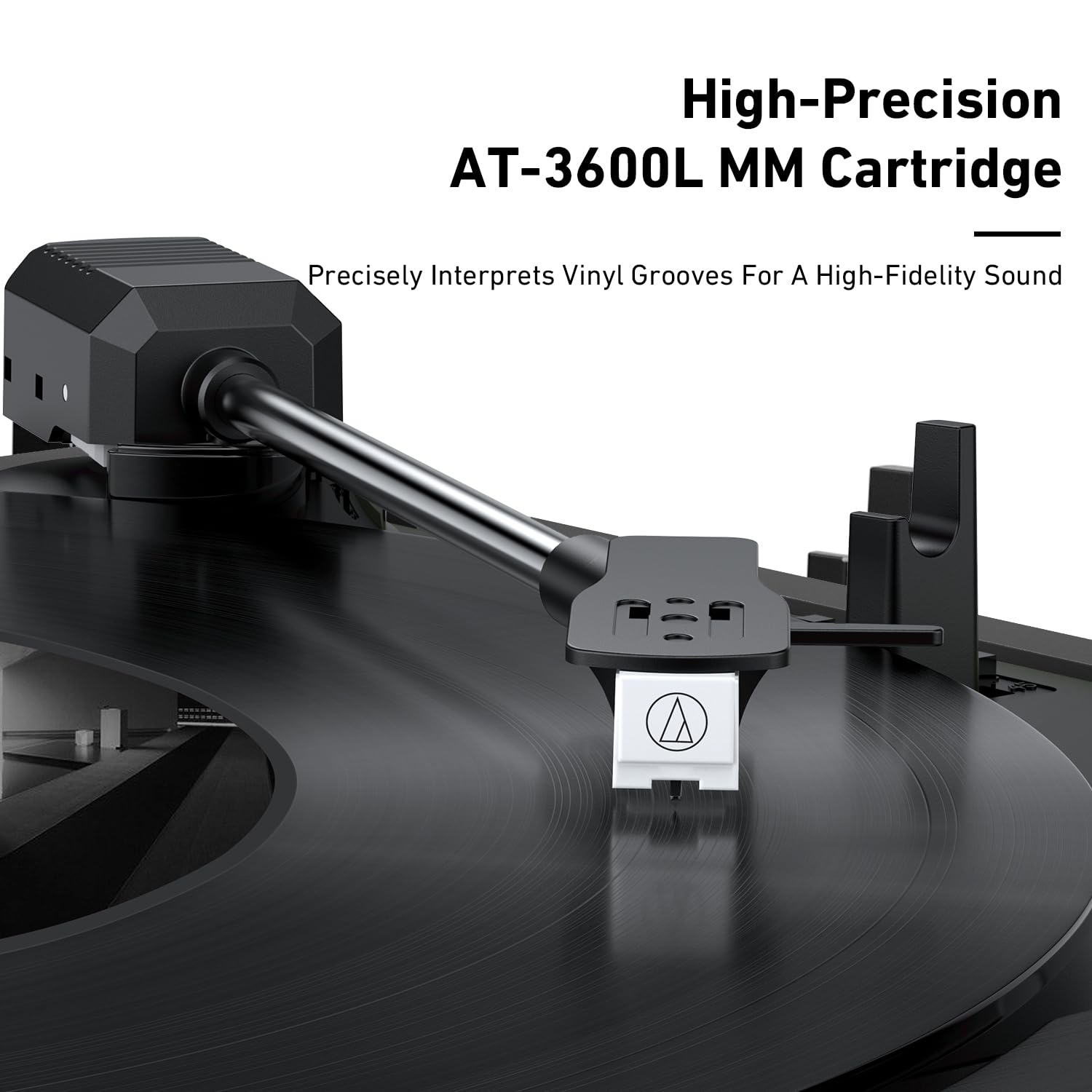 MYKESONIC Vertical Automatic Bluetooth Record Player - Belt Drive Vinyl Turntable with AT-3600L Magnetic Cartridge, Hi-Fi Stereo Speakers, Bluetooth In/Out, Aux & RCA Outputs - Perfect for Home Entertainment, Vinyl Collectors & Retro Music Lovers