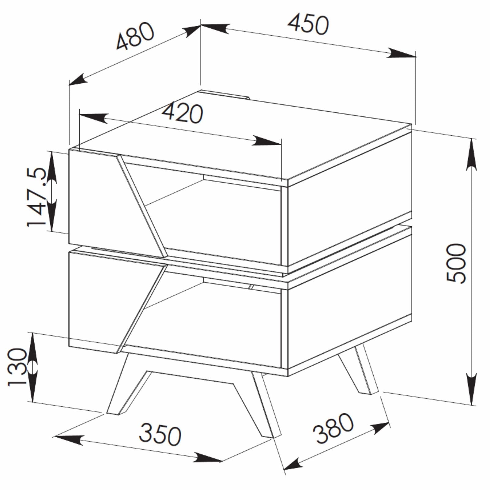 Criterion Nordic 450 Oak End Table - Modern Side Table for Living Room, Bedroom, or Office Decor
