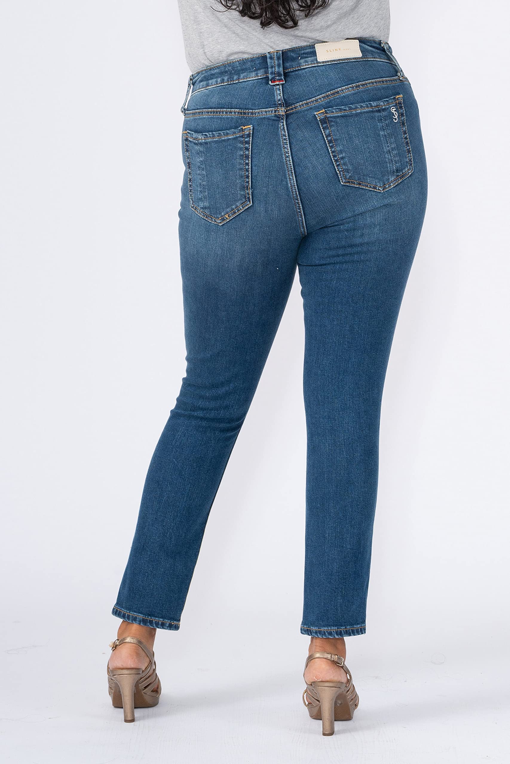 Premium Women's Plus Size Stretch High Rise Skinny Jeans - Slink Comfort Fit Denim Pants in Indigo Blue | Perfect for Casual Wear, Office Outfits & Night Out Looks
