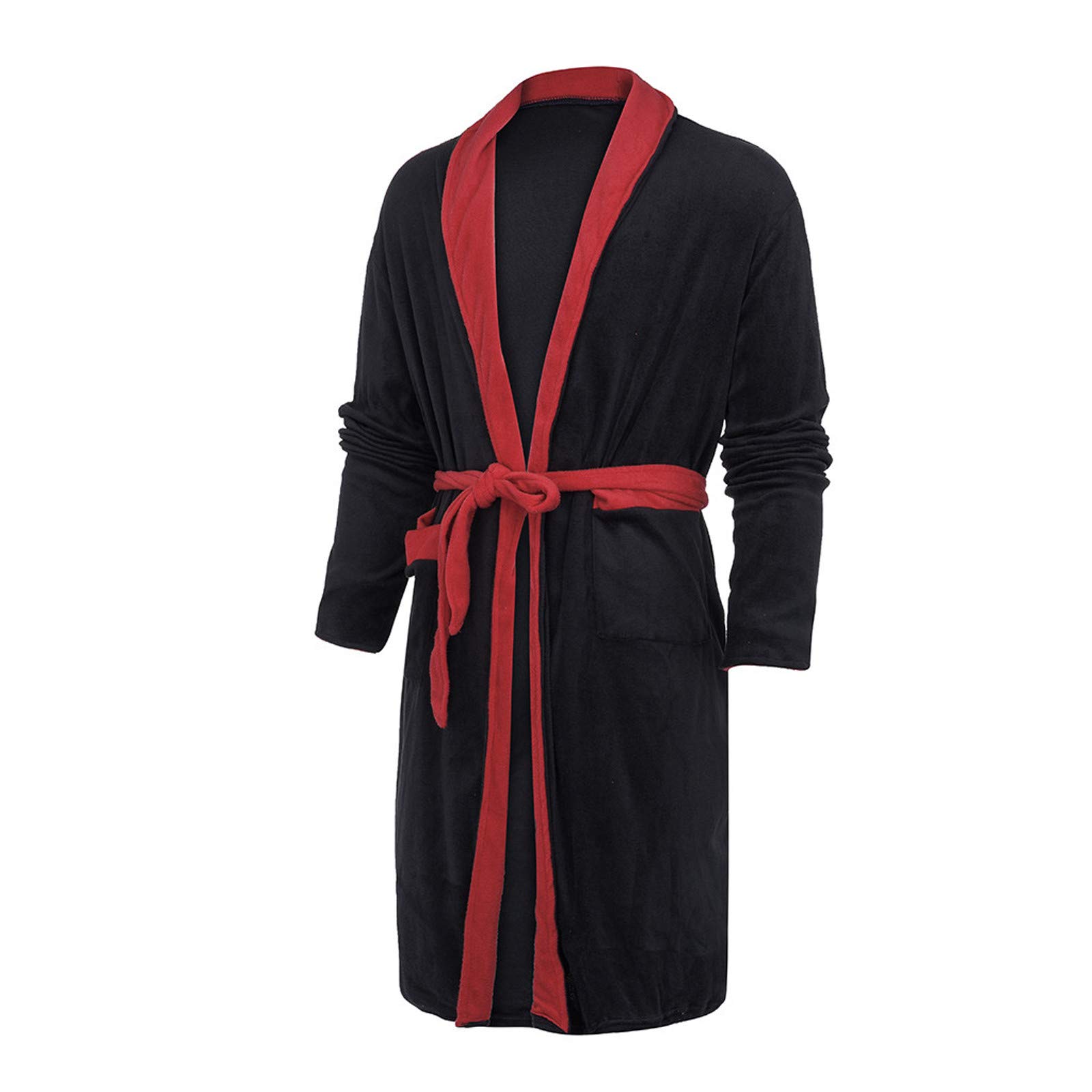 Men's & Women's Winter Plush Shawl Bathrobe - Long Sleeve Fleece Robe Coat for Home & Spa - Cozy Loungewear for Relaxation & Comfort