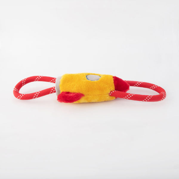 ZippyPaws RopeTugz® Spaceship Plush Dog Toy - Interactive Tug of War Rope with Durable Chew-Resistant Material for Small & Medium Dogs - Perfect for Indoor Playtime and Outdoor Adventures