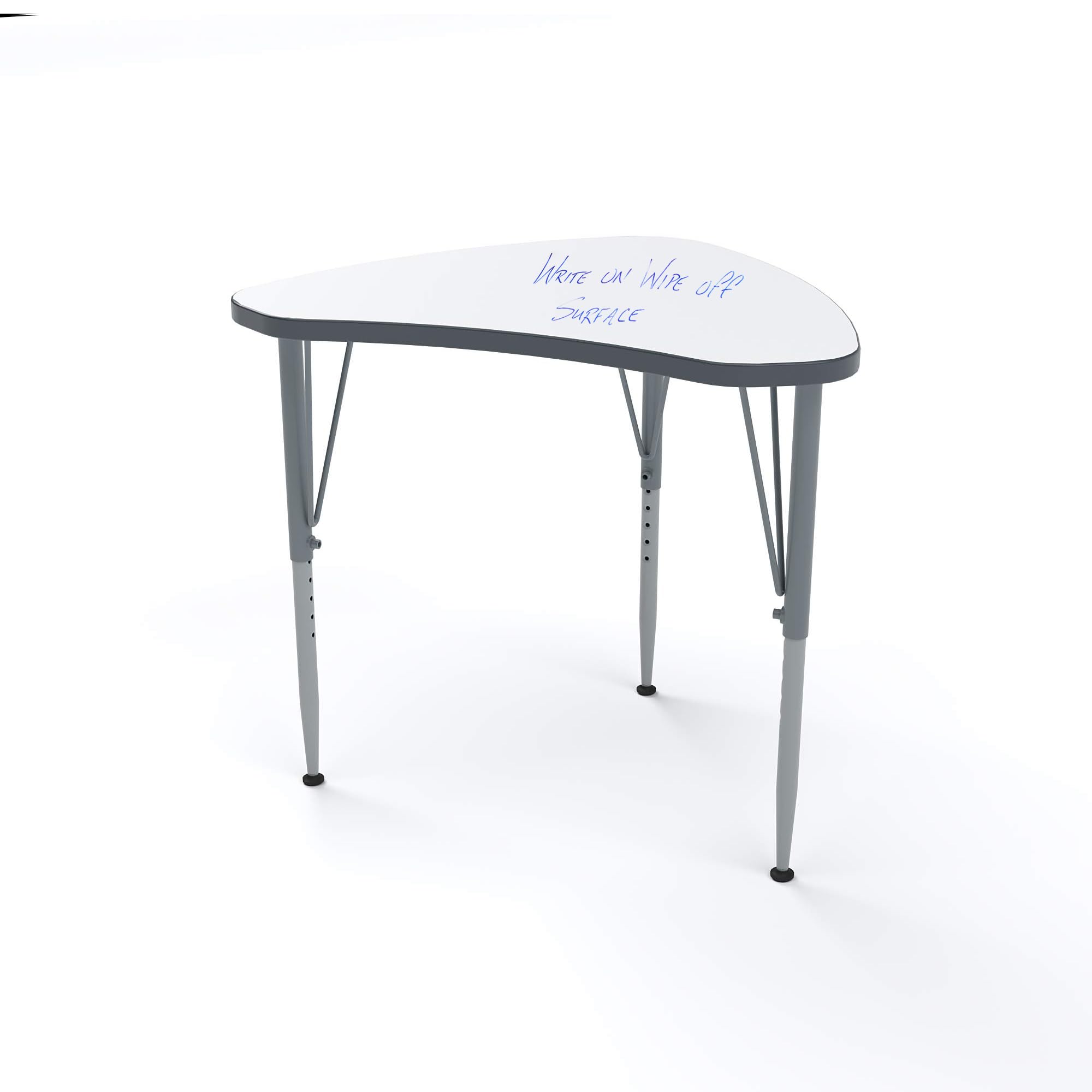 Versa Desk Adjustable Height Kids Table with Dry Erase Markerboard Top - White/Midnight Velvet (21-30