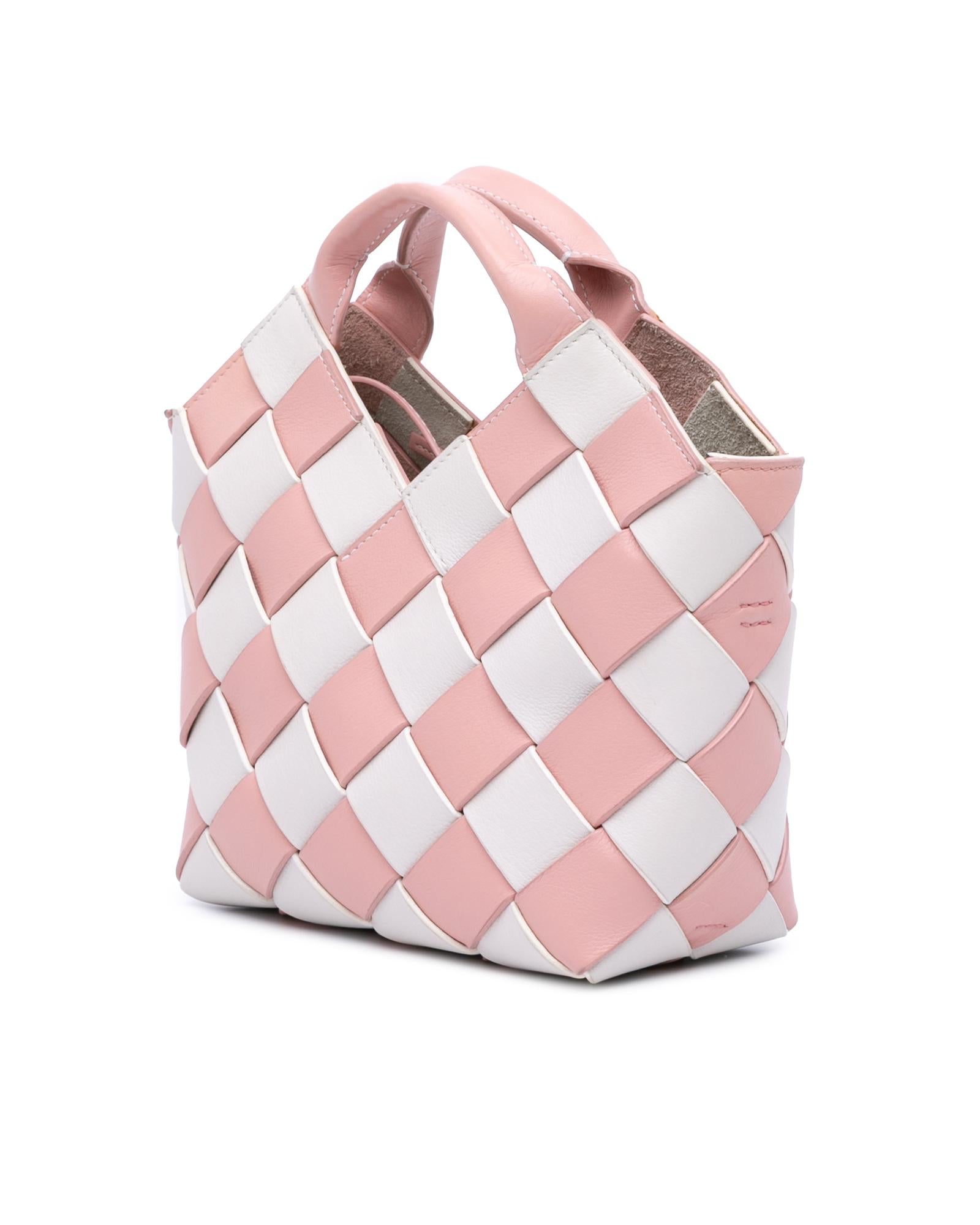 Stylish Small Woven Leather Basket Bag for Women - Perfect for Shopping, Beach, and Everyday Use