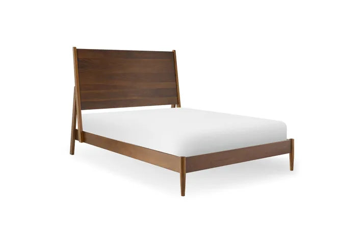 Mackenzie Bed Frame - Queen Size Platform Bed with Wooden Slats, Sturdy & Modern Design for Bedroom - Perfect for Master Bedroom, Guest Room, or Dormitory