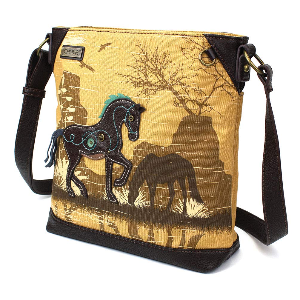 CHALA Women's Canvas Crossbody Bag - Adjustable Strap Mid-Size Shoulder Purse for Everyday Use, Travel & Shopping