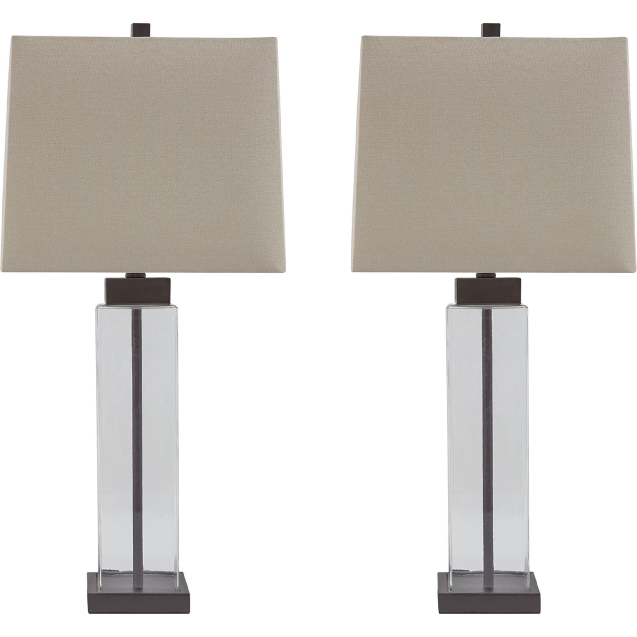Alvaro Table Lamp Pair - Clear/Bronze Finish 29.25
