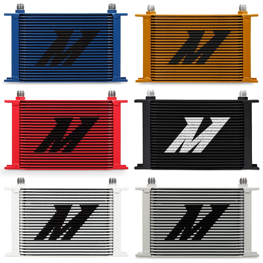 Mishimoto Universal 25 Row Oil Cooler Heat Exchanger - Gold Finish for High-Performance & Racing Vehicles - Improves Engine Cooling & Extends Lifespan