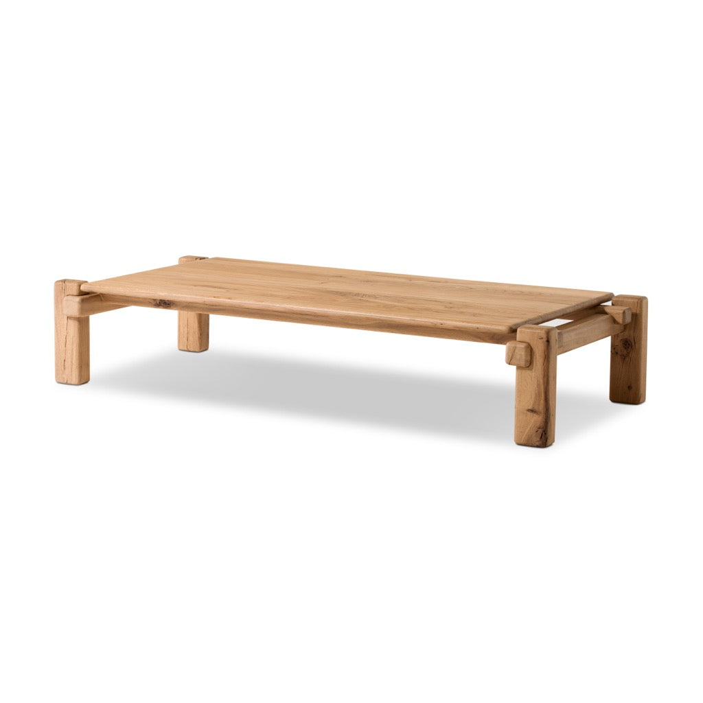 Marcia Large Coffee Table - Natural Reclaimed French Oak Wood - Perfect for Living Room, Lounge & Office Decor
