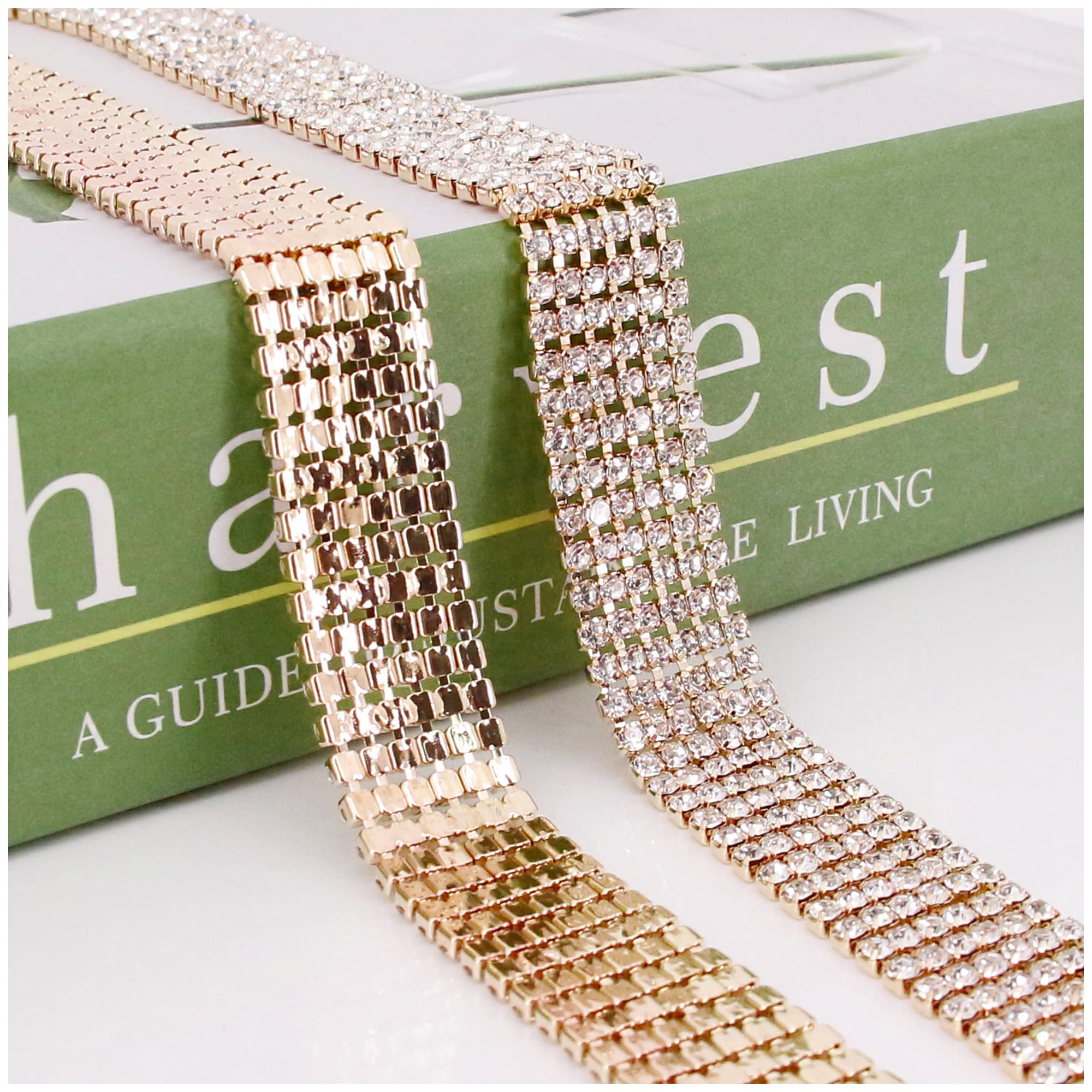 Jascaela Women's Sparkle Rhinestone Chain Belt - Glitter Waist Belt for Wedding Dresses & Formal Wear - Perfect for Bridal, Prom, Evening Gowns & Special Occasions