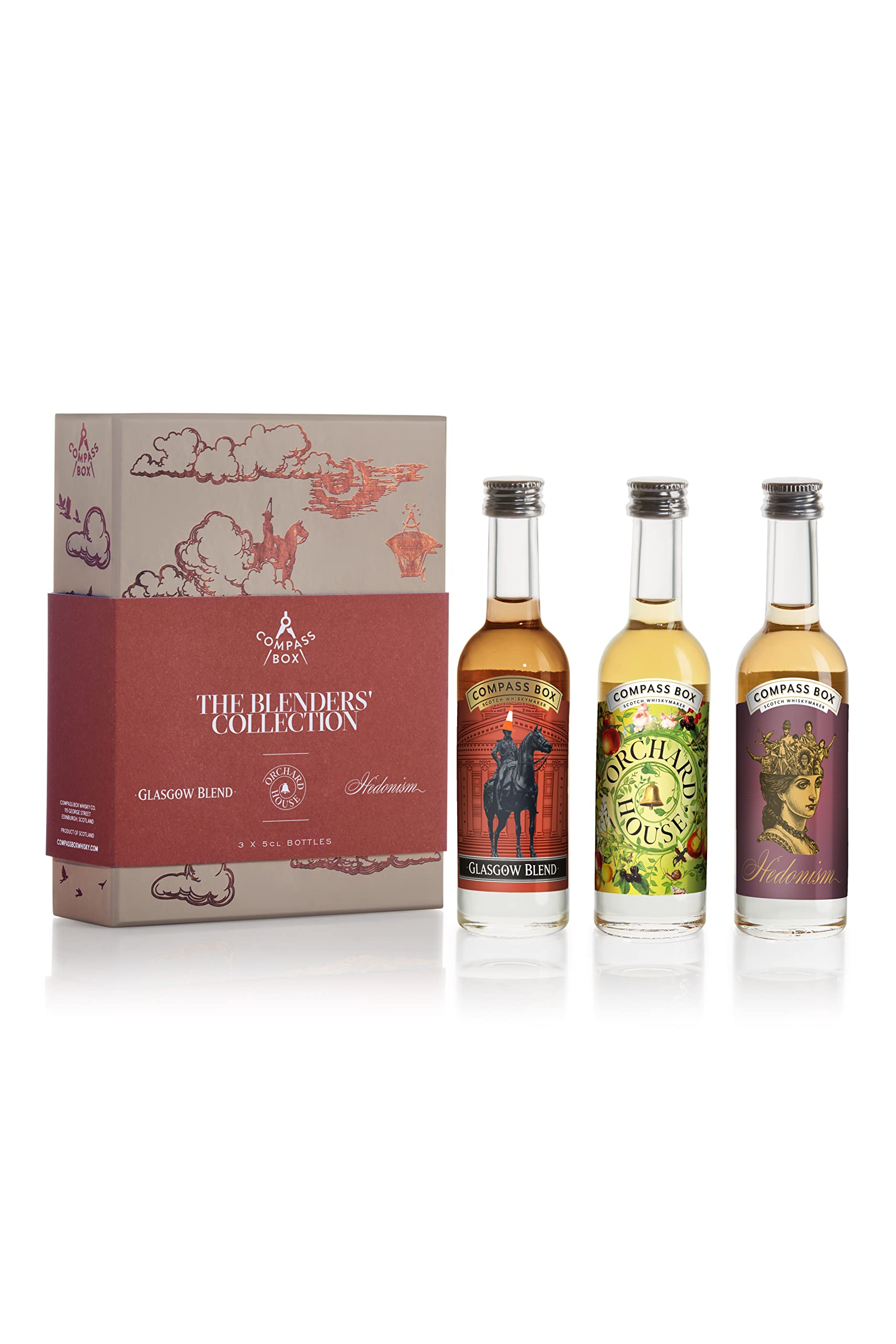 Compass Box Blended Malt Scotch Whisky Collection 45% Vol. - 3x0.05l Gift Box Set, Perfect for Whisky Tasting & Corporate Gifts