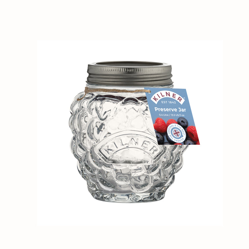 Kilner 400ml Glass Preserve Jar for Homemade Berry Jam - Perfect for Canning, Jelly Making & DIY Gifts