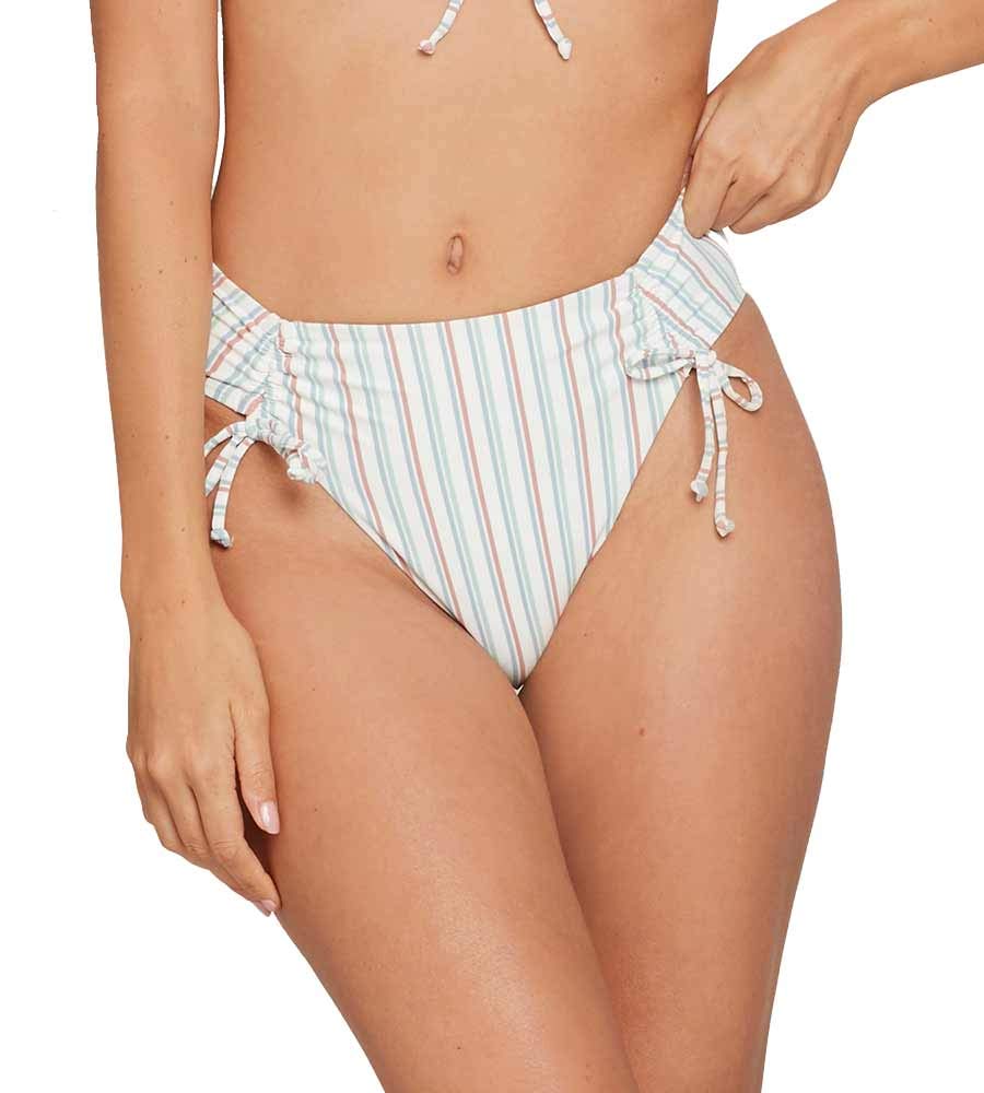 LSpace Diego Bottoms - Women's High Waisted Bikini Bottoms, Cabana Stripe Swimwear, Small - Perfect for Beach Vacations & Poolside Lounging