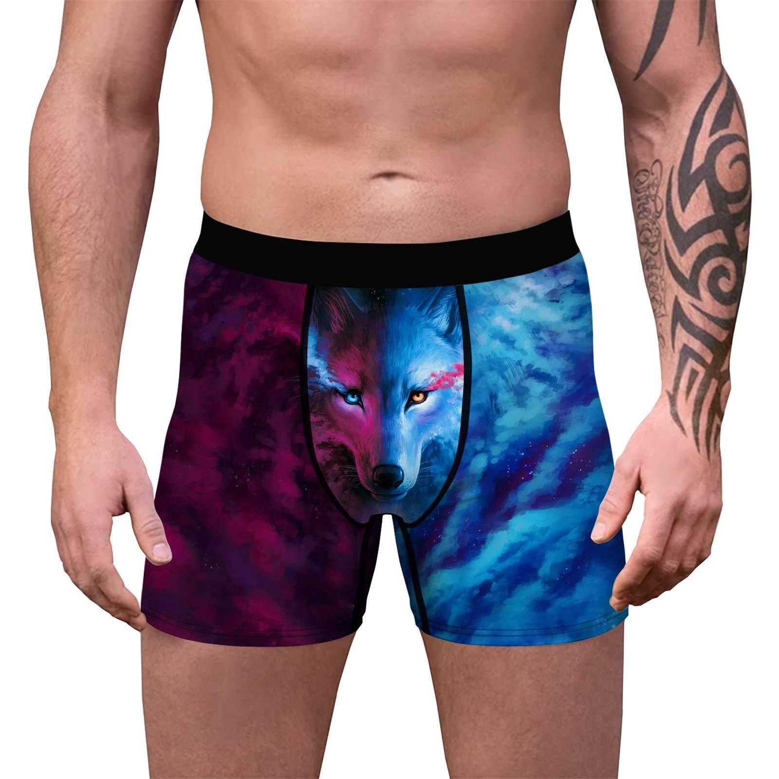 Breathable Men's Sports Underwear Slim Fit Long Boxer Briefs with Print - Comfortable & Lightweight for Gym, Running & Daily Wear