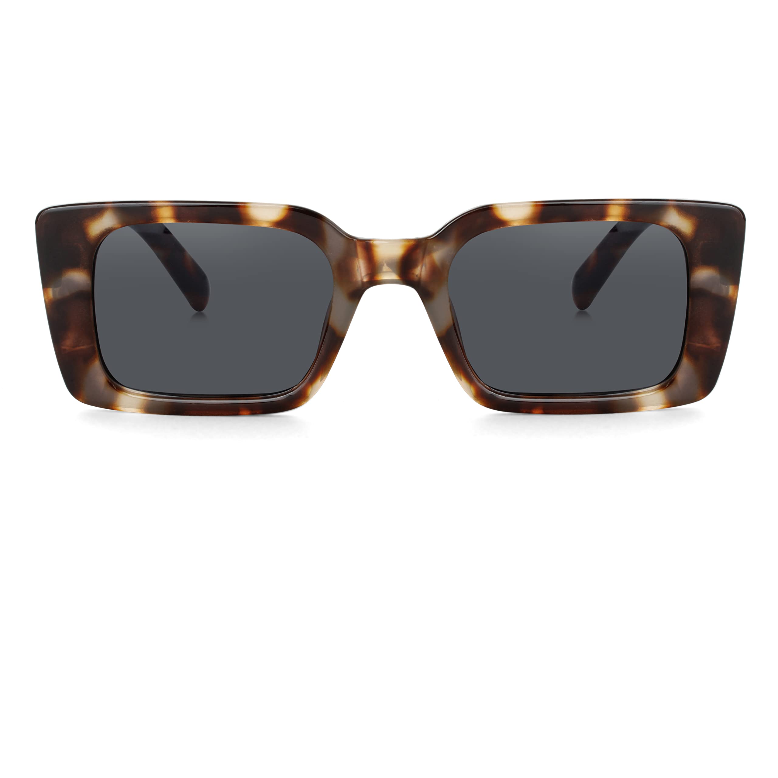 Vintage Rectangle Sunglasses for Women & Men - UV Protection Polarized Fashion Shades for Outdoor, Driving, and Beach Activities