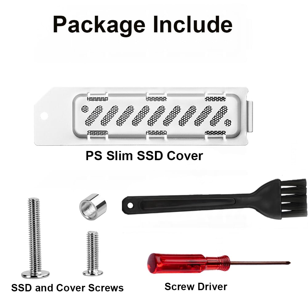 JOYJOM PS5 Slim SSD Heatsink Cover - Aluminum Cooling Cover for PS5 Slim & Pro M.2 SSD Expansion Slot | Heat Dissipation & Dust Proof Solution | Perfect for Gaming & Extended Play Sessions