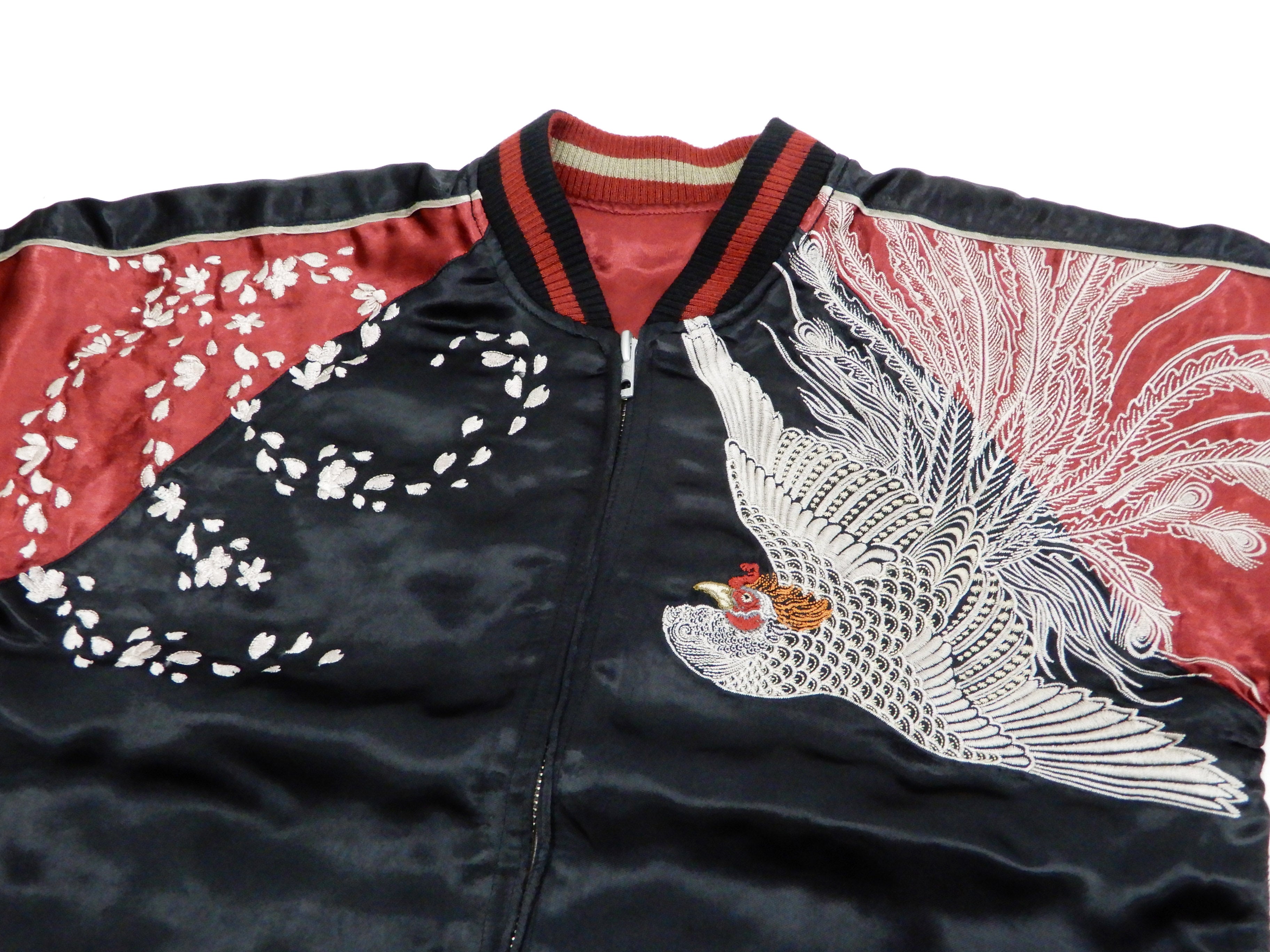 Men's Japanese Souvenir Jacket with Phoenix Art - Traditional Sukajan Bomber Jacket for Men | Vintage Japanese Streetwear Fashion | Perfect for Casual Wear, Cosplay, and Gift Giving