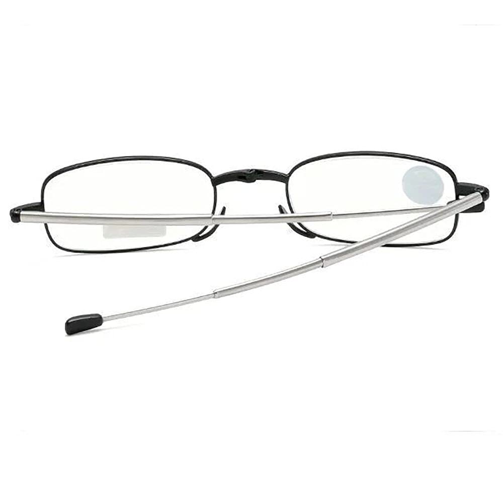 Blue Light Blocking Glasses for Computer & Reading - Foldable Presbyopic Eyewear for Men & Women (+200, Black) - Perfect for Office & Screen Use