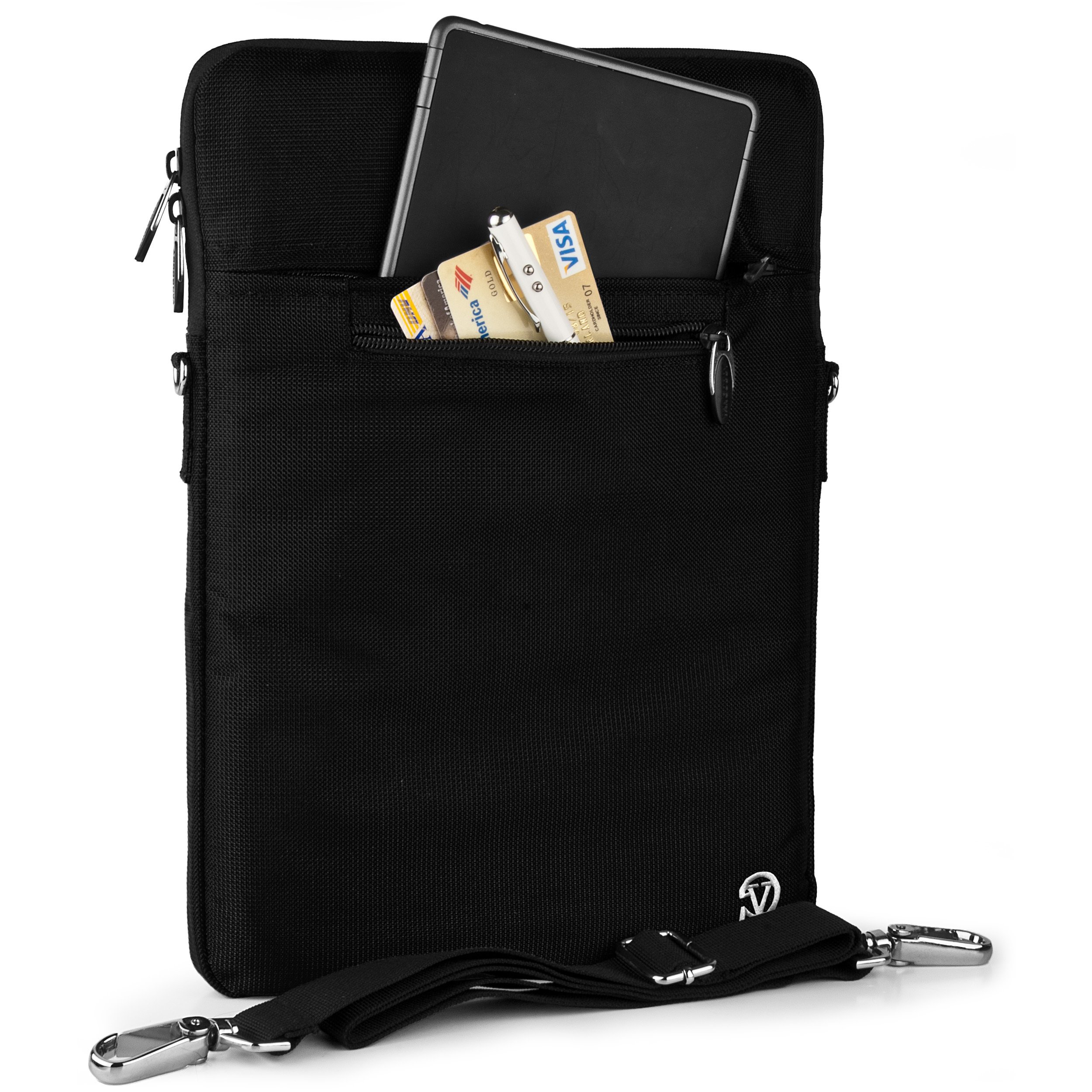 Vangoddy Hydei Black Nylon Shoulder Bag Sleeve for 11.6 to 13.3 Inch Laptop & Tablet - Perfect for Work, Travel, and School Accessories