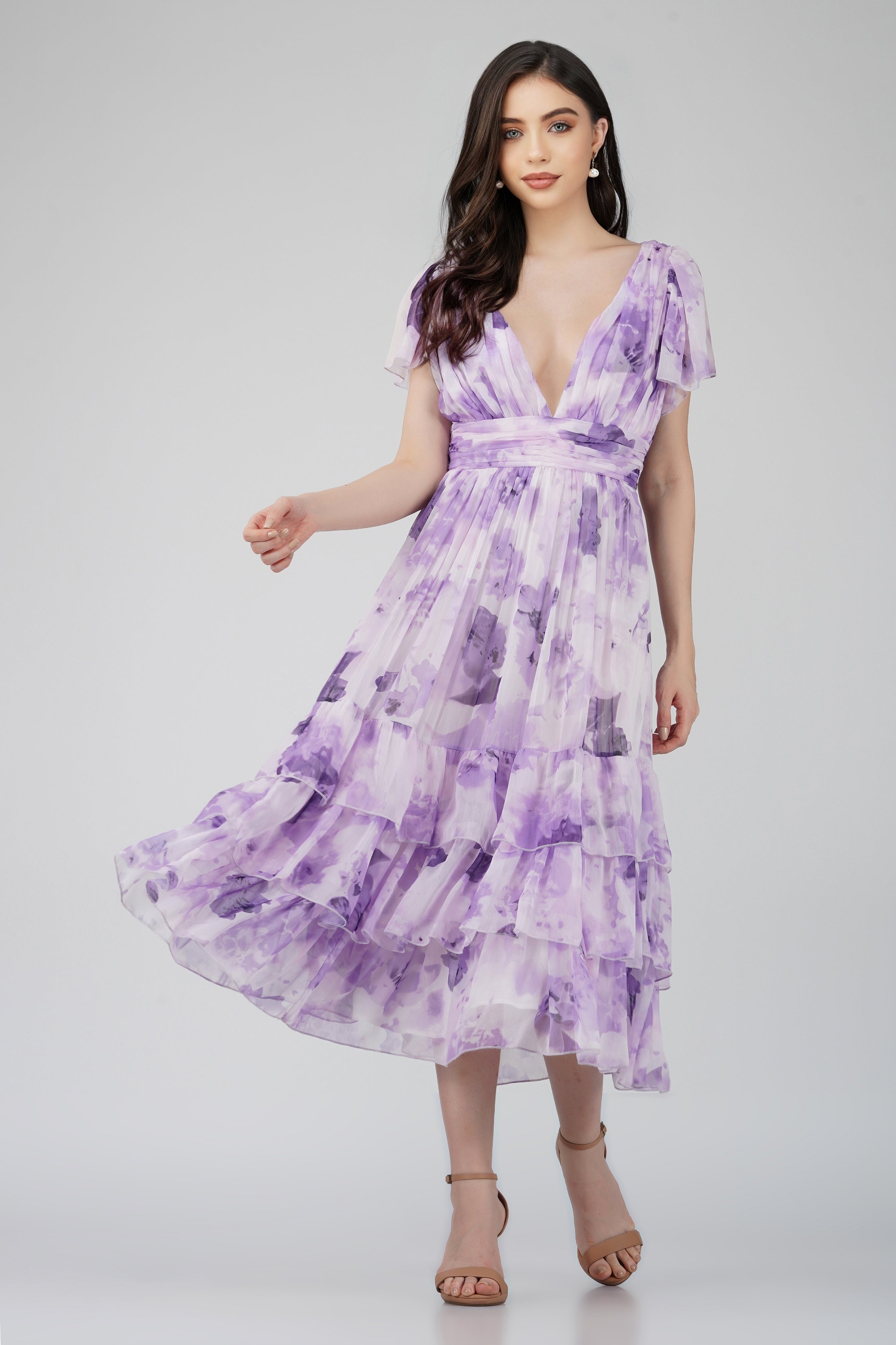 Elegant Madison Lavender Chiffon Bridesmaid Dress - Flowy A-Line Formal Gown for Weddings, Prom & Special Occasions