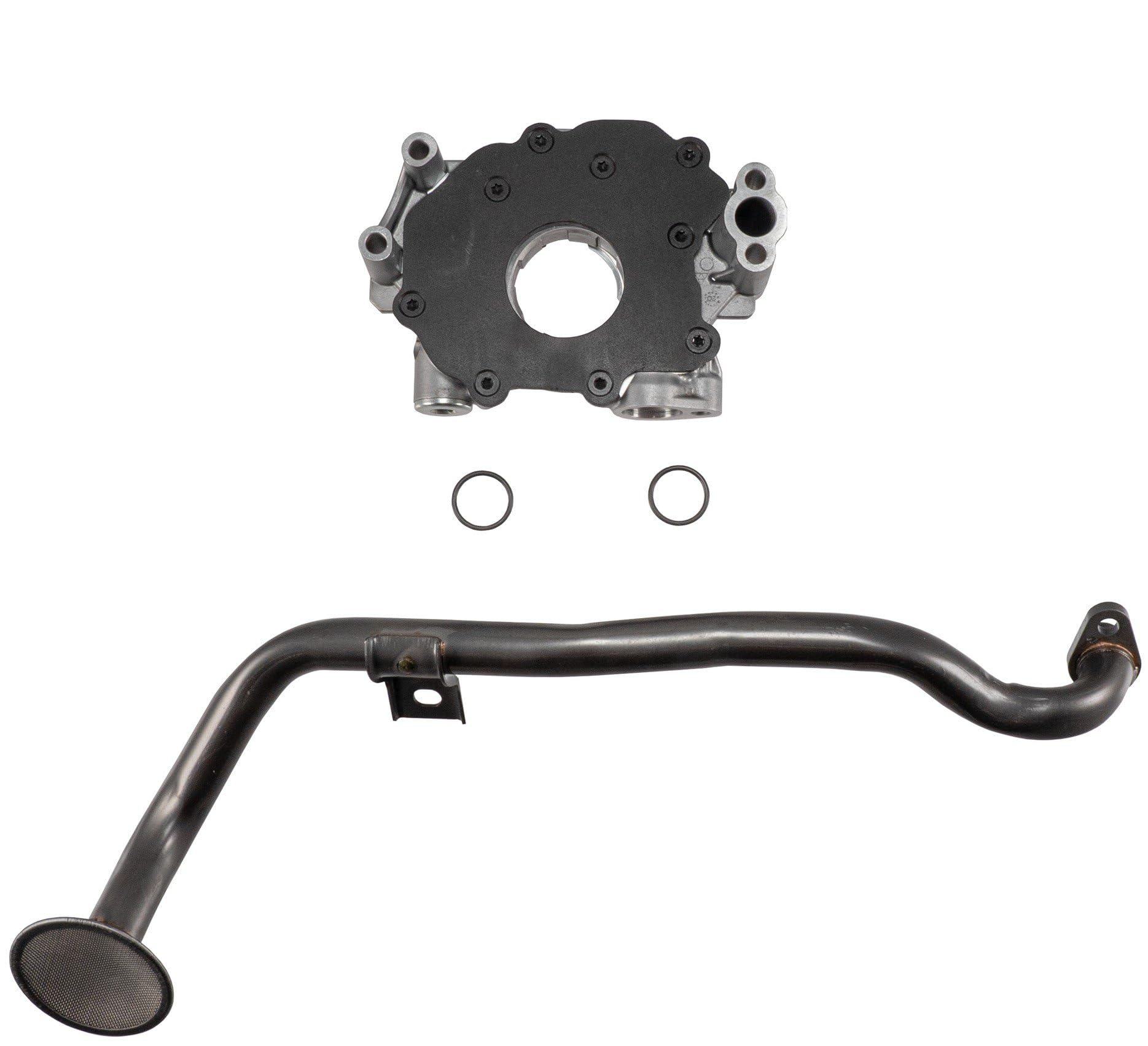 High-Performance Melling Oil Pump - Wet Sump, External, with Pickup - Standard Volume Aluminum Engine Oil Pump for Cars & Trucks - Perfect for Engine Rebuilds & Performance Upgrades