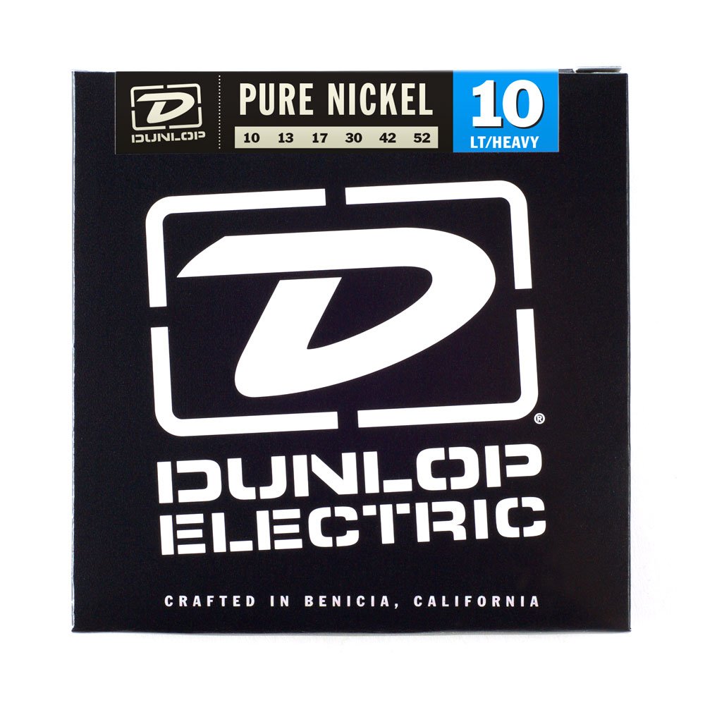 JIM DUNLOP DEK1052 Pure Nickel Electric Guitar Strings - Light/Heavy Gauge .010-.052 - 6 Strings Set for Rock, Blues & Jazz Performance