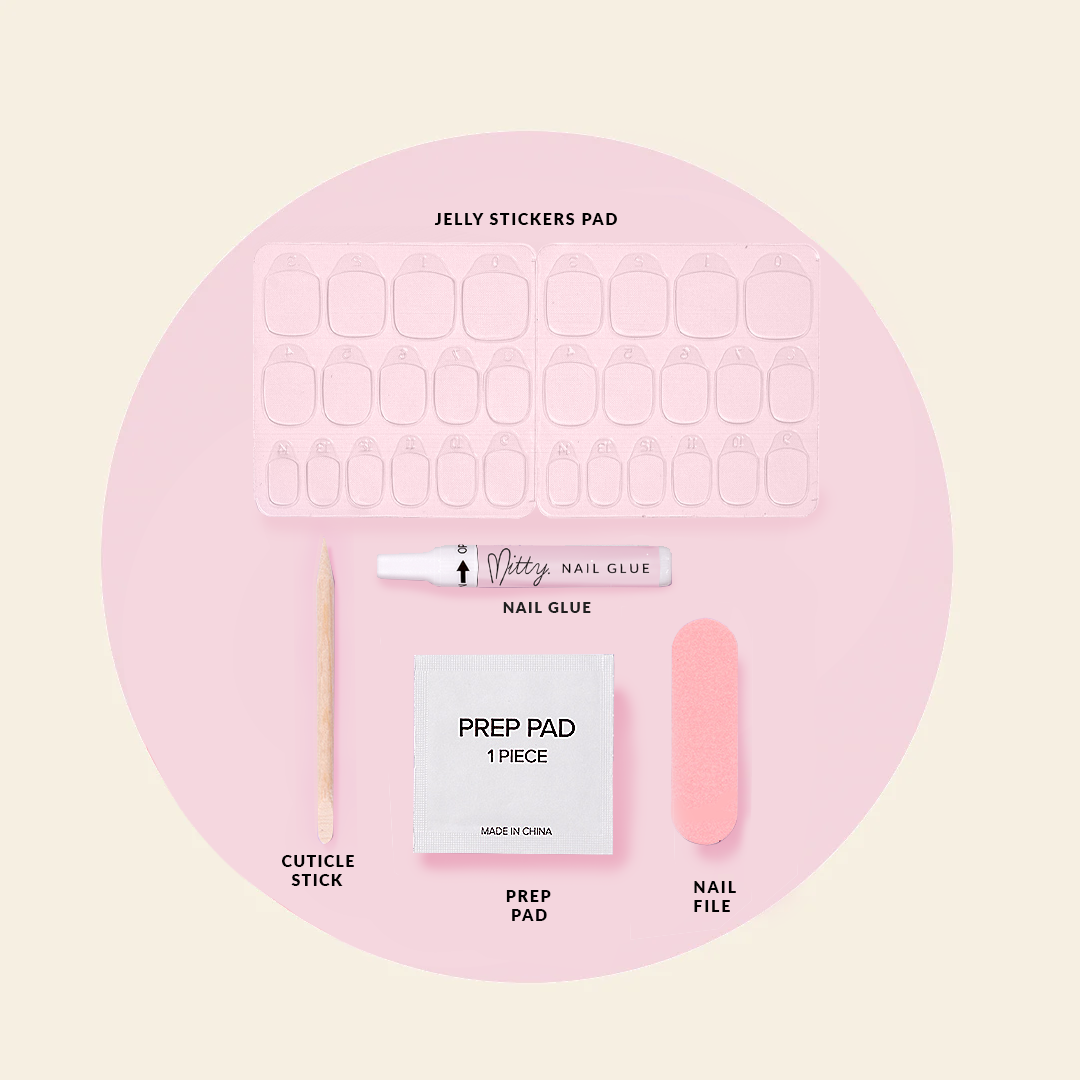 Mitty Soft Melt Press on Nails - Long Lasting Fake Nails with Glue - Natural Looking Acrylic Nails for Women - Perfect for Parties, Weddings & Daily Wear