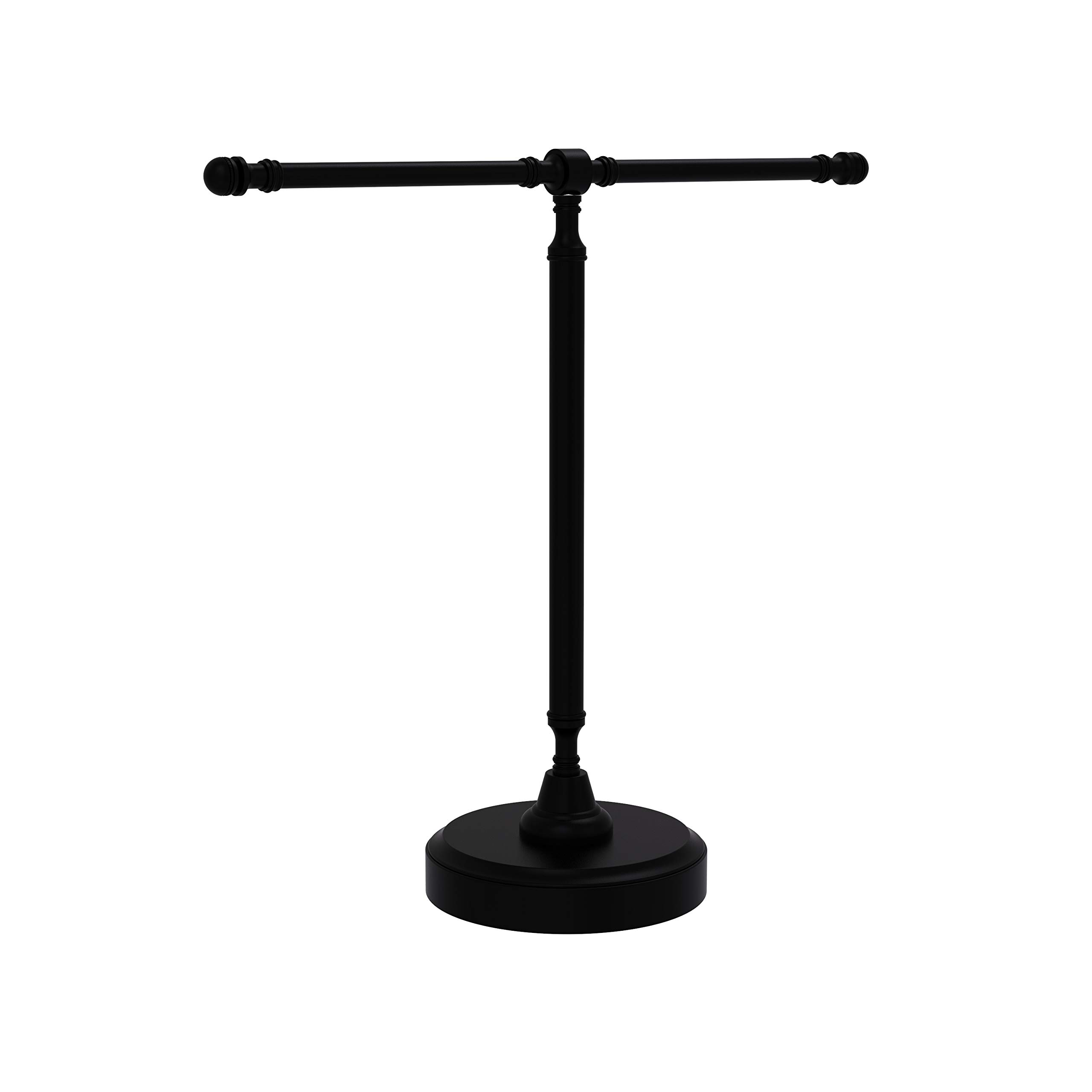 Allied Brass RDM-2-BKM Matte Black Vanity Top 2-Arm Guest Towel Holder - Perfect for Bathroom, Powder Room & Guest Room Decor