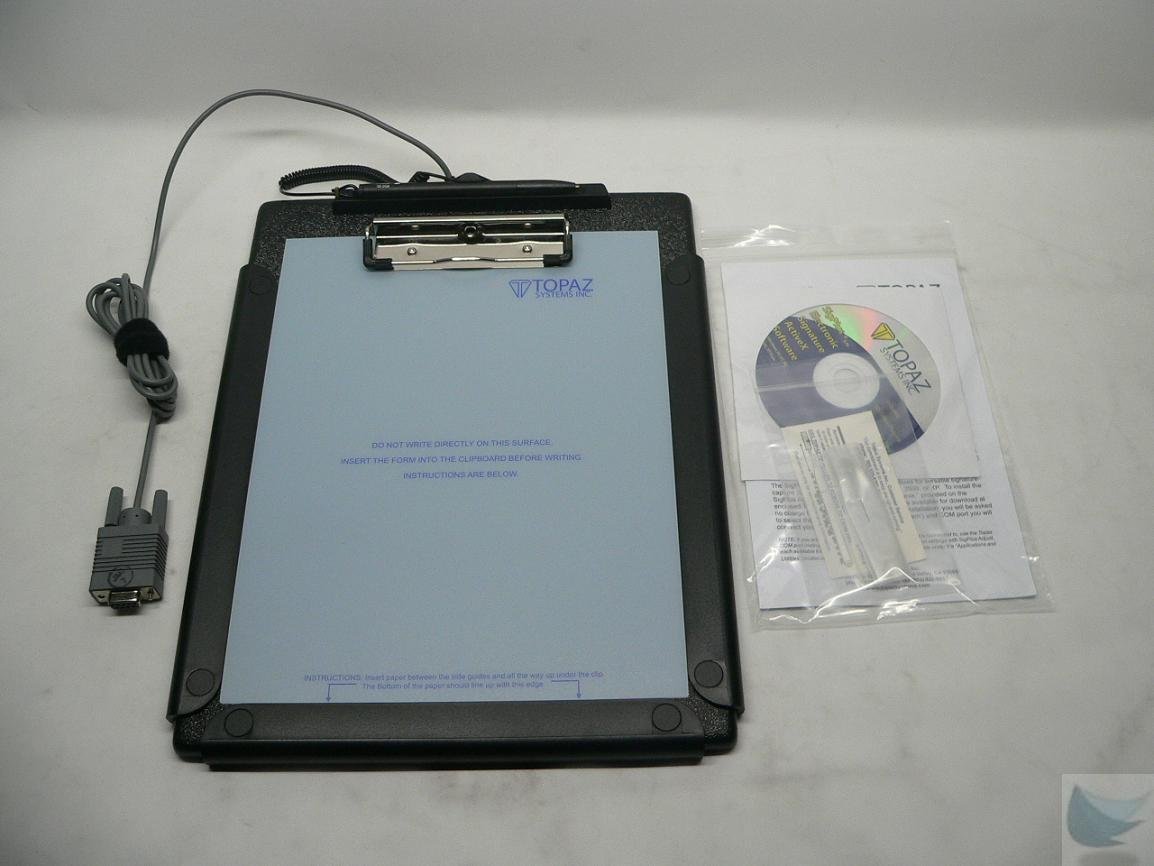 Topaz T-C912-B-R ClipGem Letter Size Signature Capture Pad with Serial Connection - Secure Digital Signature Device for Retail, Banking & Office Use
