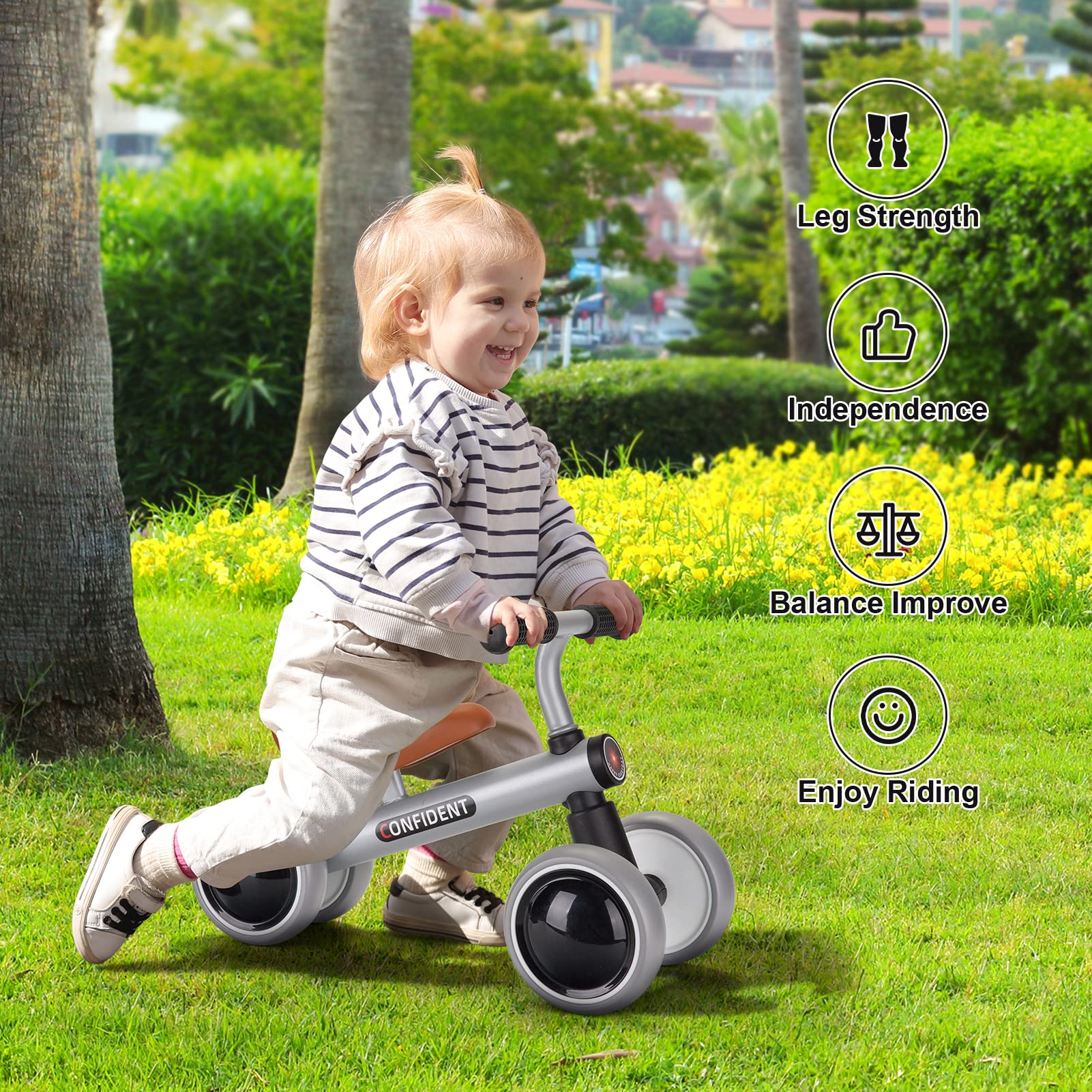**Best Baby Balance Bike for 1-3 Year Olds - No Pedal Toddler Bike with Silent Wheels | First Bike Gift for 1 Year Old Boys & Girls | Perfect for Indoor & Outdoor Play, Learning to Ride**